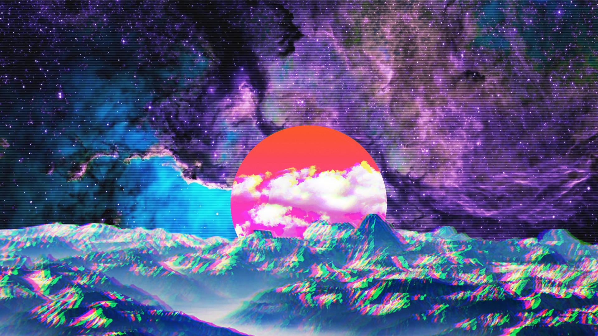 Paesaggio spaziale astratto colorato, 1920x1080 Full HD 1080p, Laptop