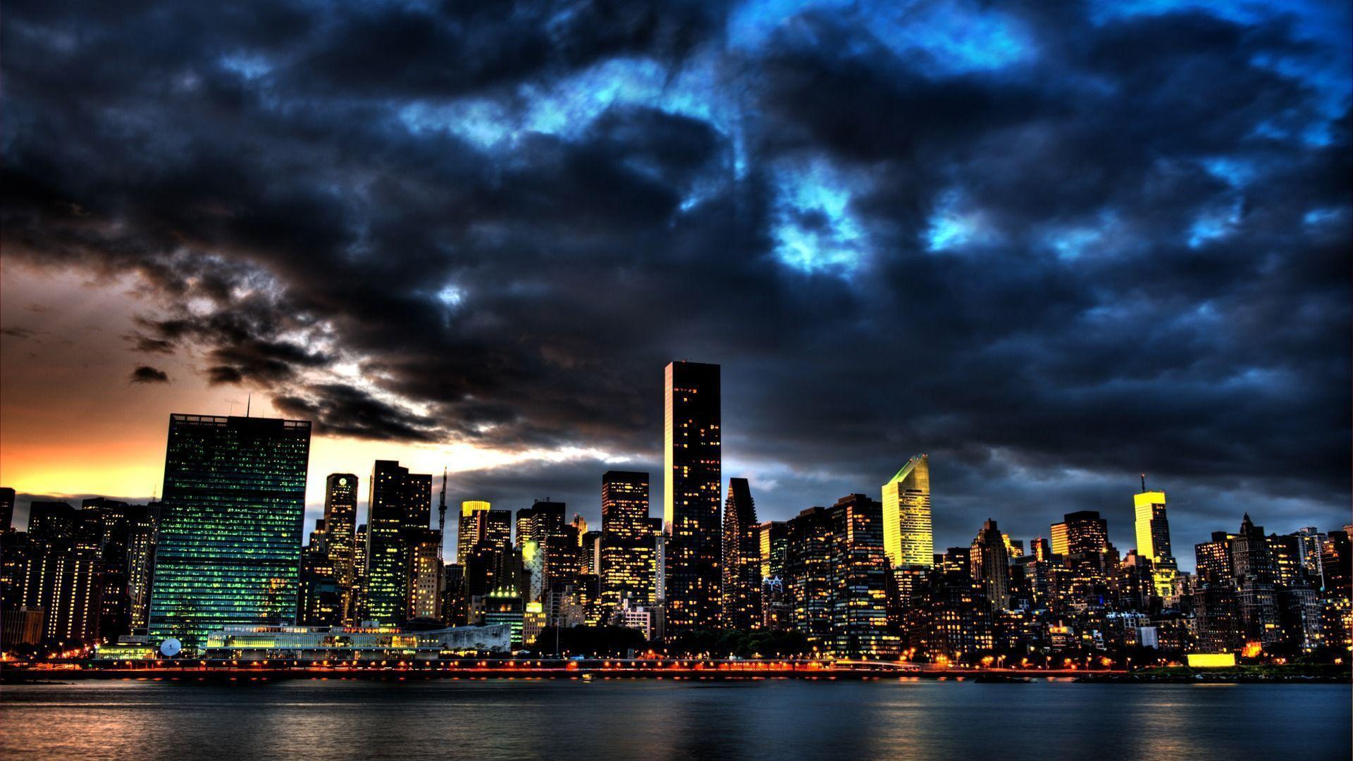 Skyline New York al tramonto, 1920x1080 1080p, Laptop