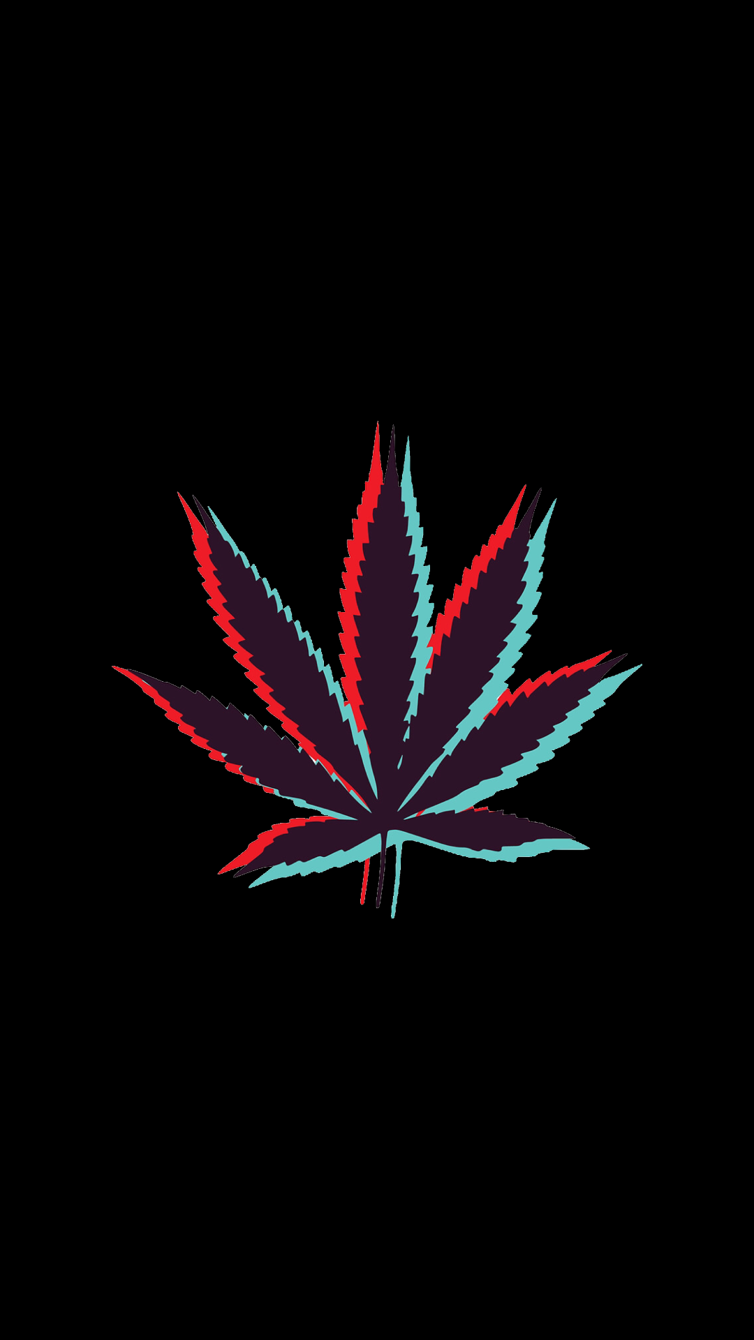 Foglia di cannabis colorata AMOLED, 1080x1920 Full HD Verticale, Smartphone