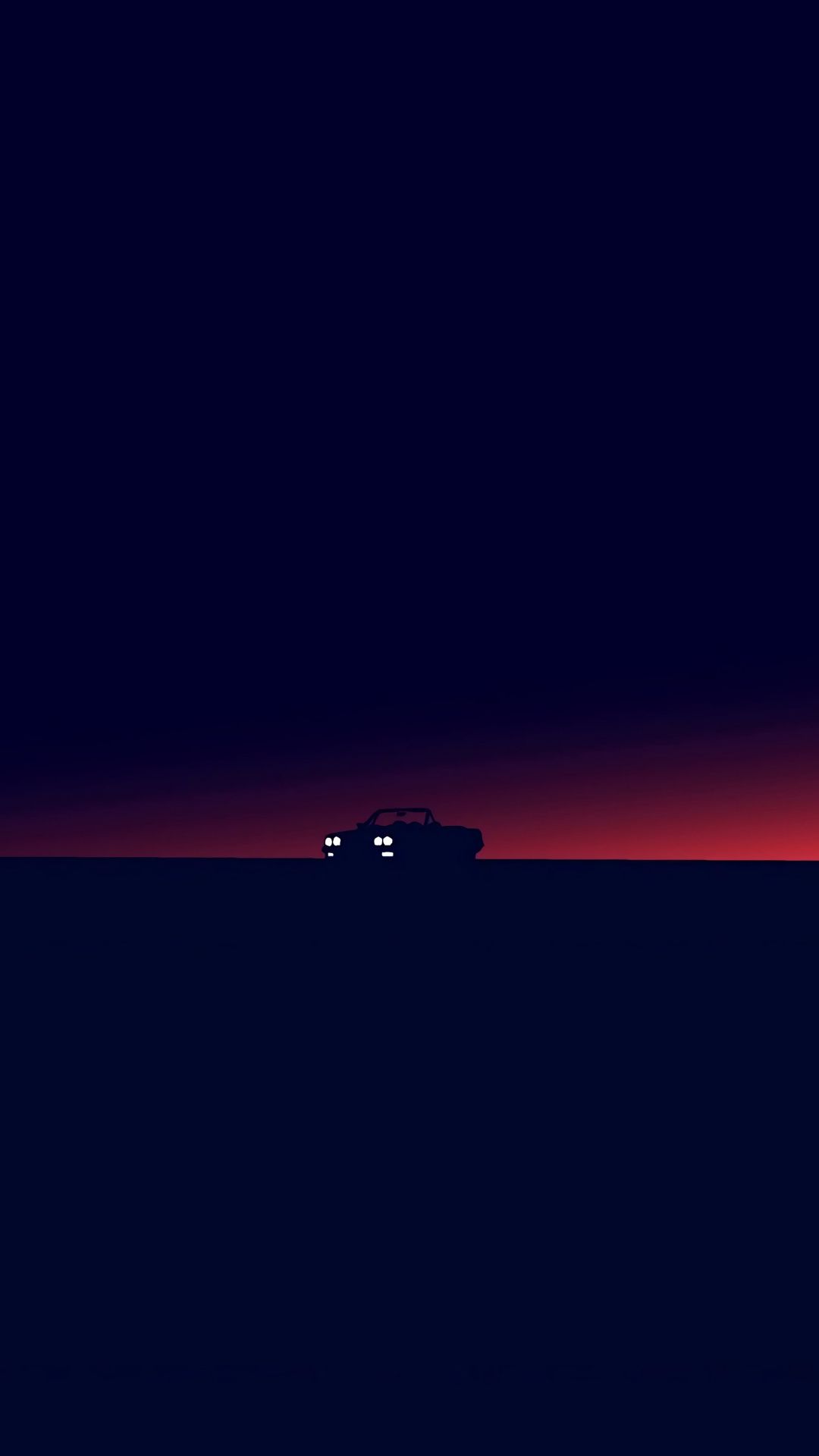 Auto silhouette tramonto minimal, 1080x1920 Verticale, Mobile