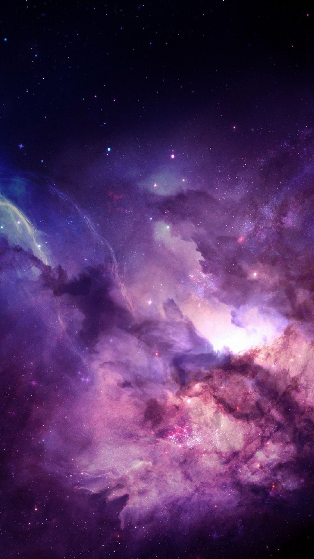 Nebulosa viola spazio stellato, 1080x1920 Verticale, Mobile