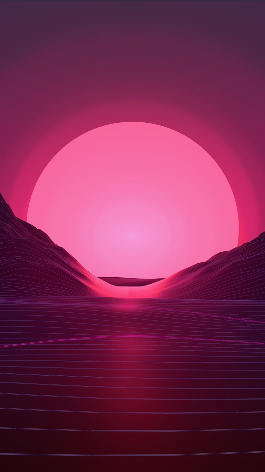 Sole rosa tramonto sintetico, 1080x1920 Full HD Verticale, Samsung Galaxy