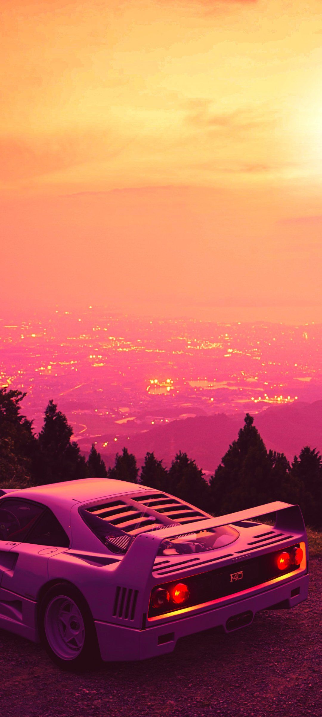 Auto sportiva al tramonto, 1080x2400 Full HD Verticale, iPhone