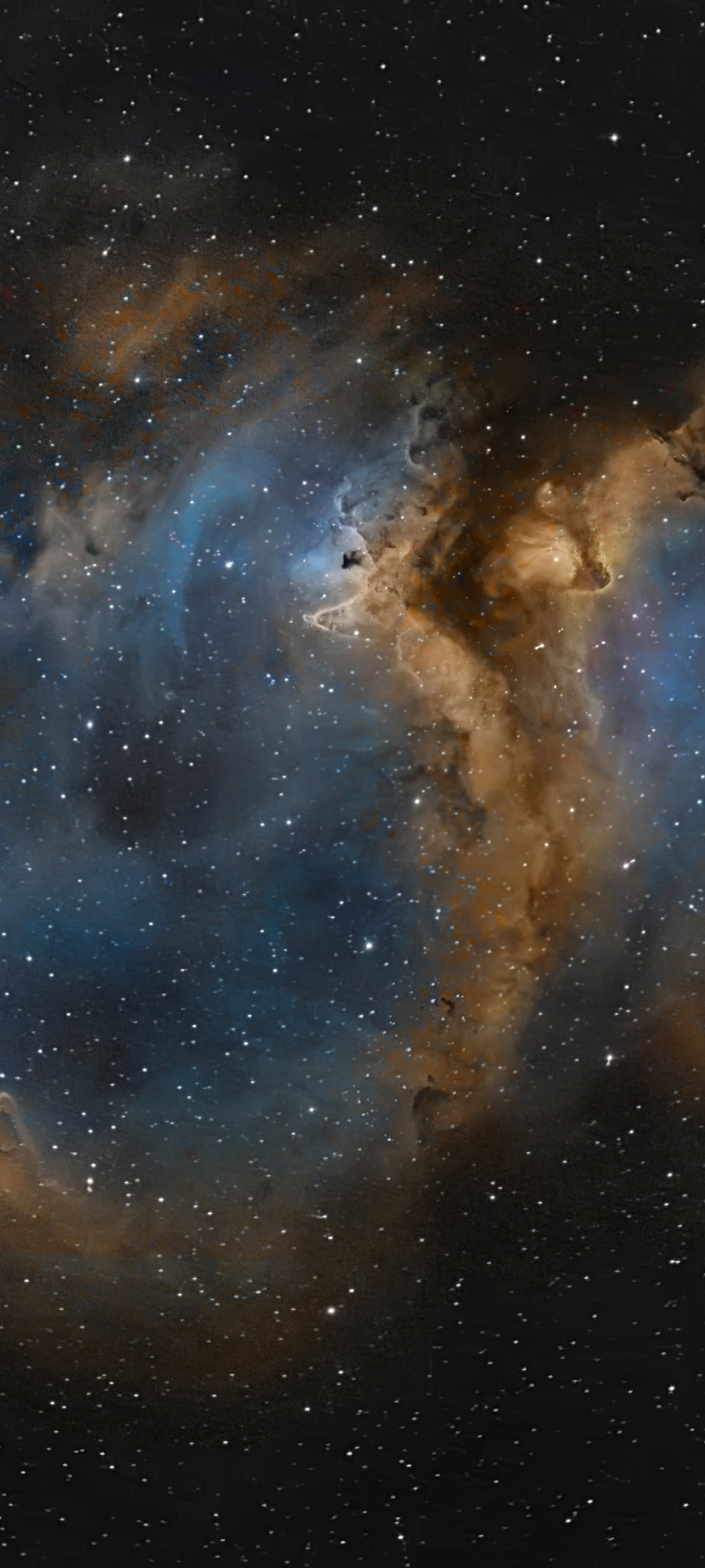Nebulosa spaziale blu e marrone, 1080x2400 Verticale, Mobile