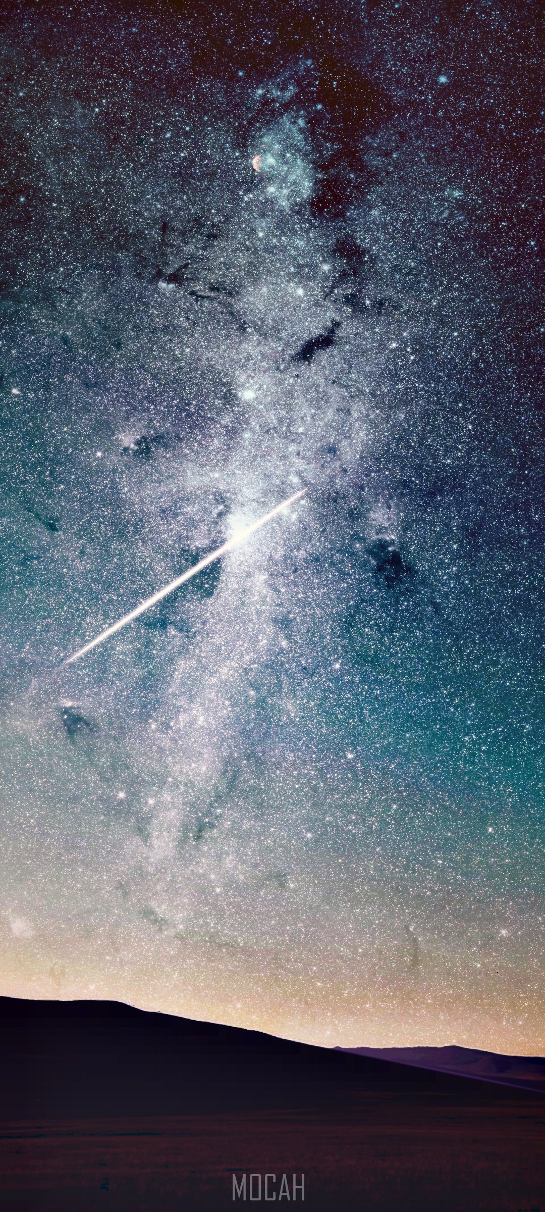 Cielo stellato con meteora, 1080x2400 Full HD Verticale, Smartphone