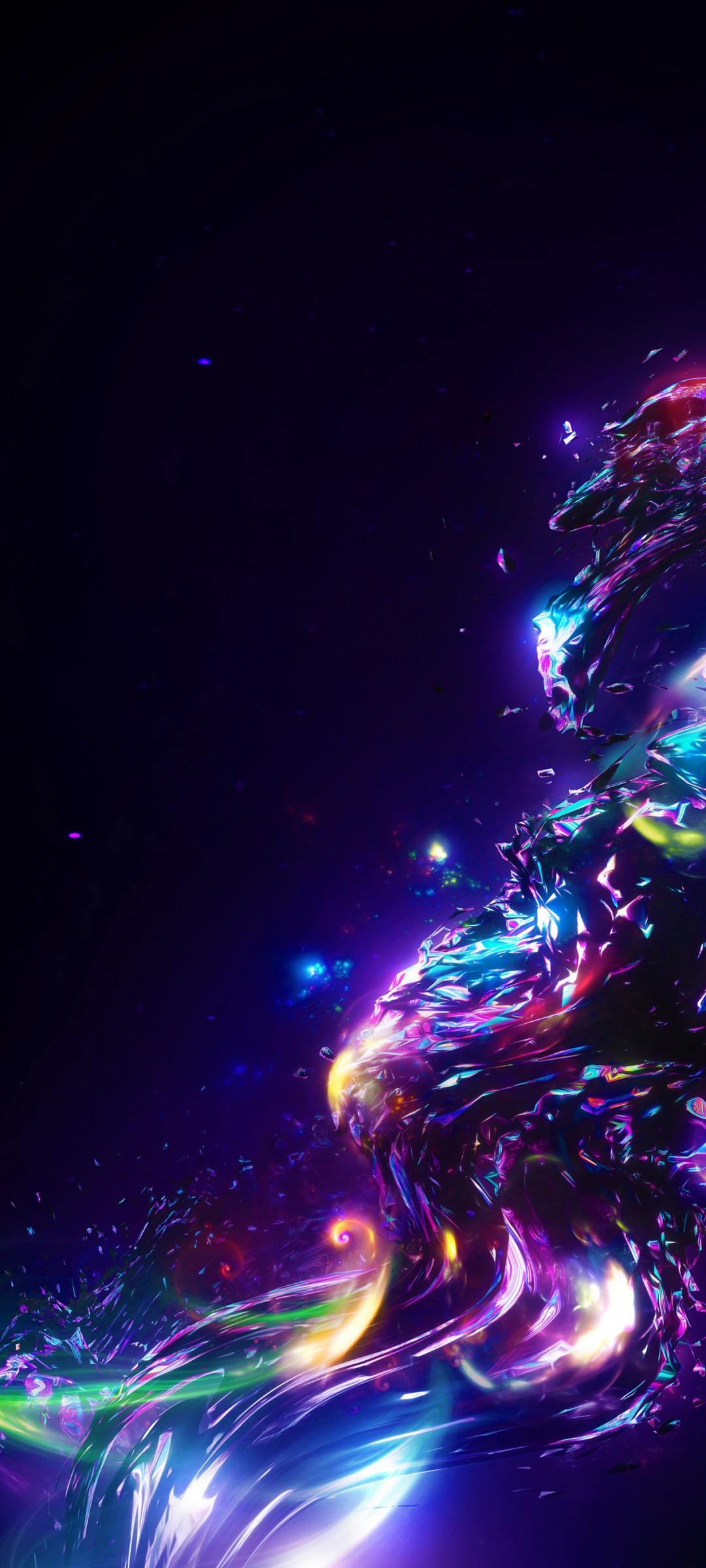 Onde astratte colorate luminose, 1080x2400 Verticale, Mobile