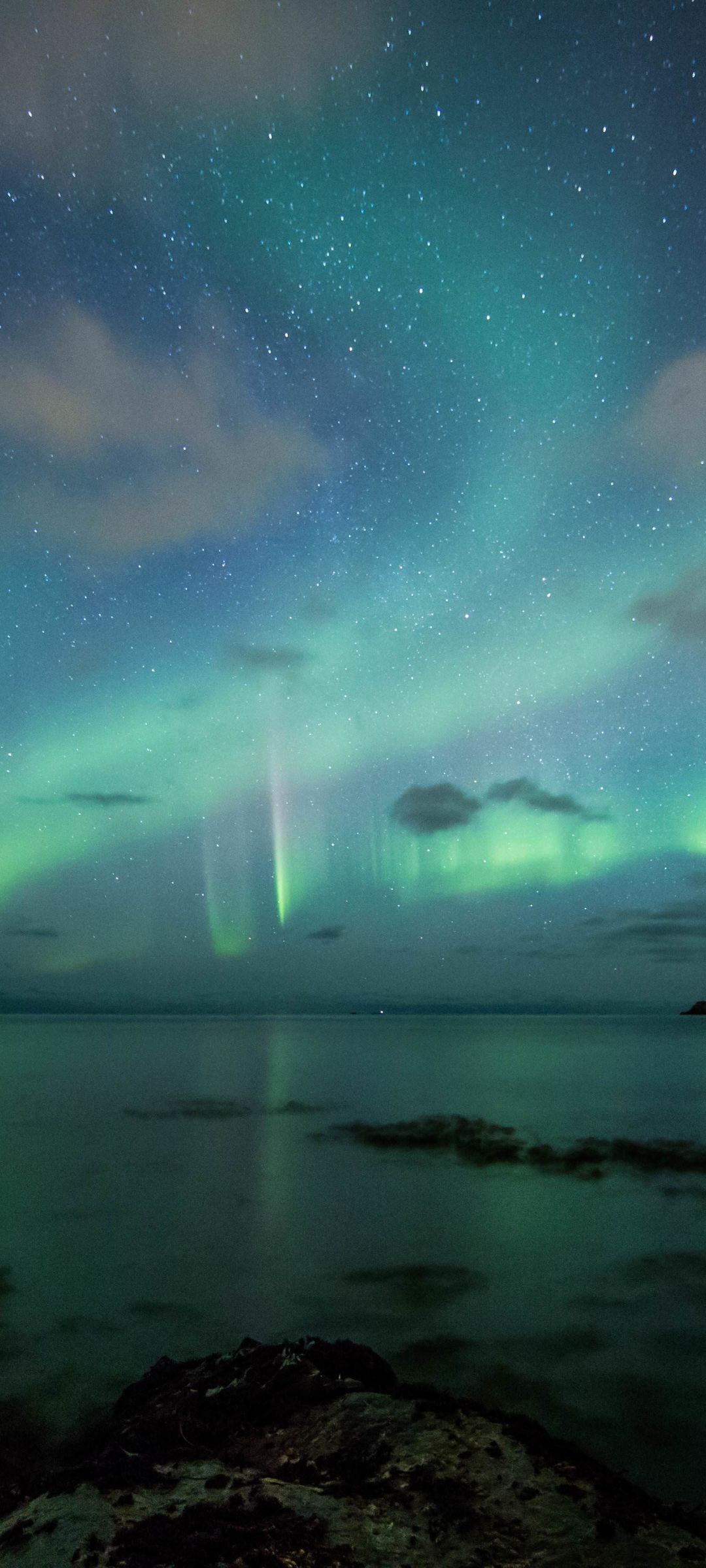 Aurora boreale su mare notturno, 1080x2400 Full HD Verticale, Xiaomi