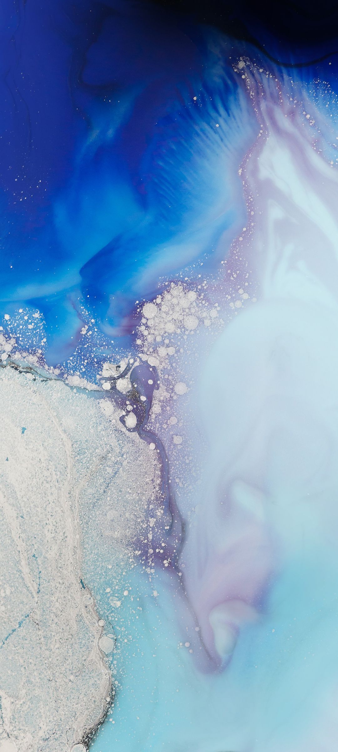 Arte astratta fluida blu bianco, 1080x2400 Verticale, Xiaomi