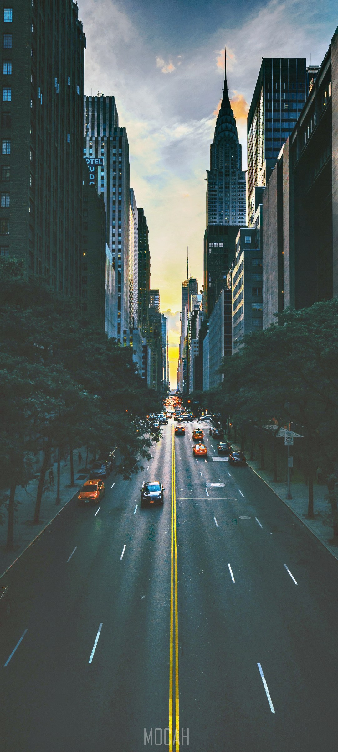 Strada città grattacieli New York, 1080x2400 Verticale, Mobile