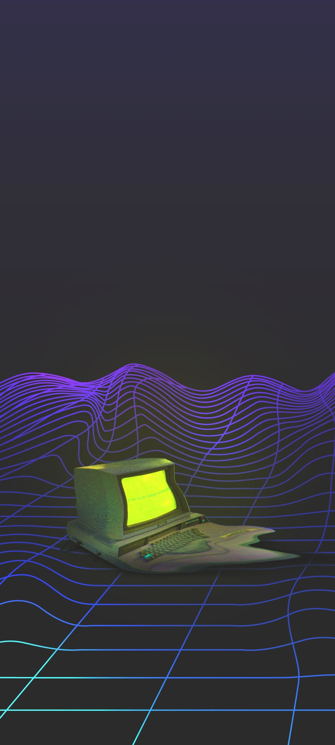 Computer vaporwave estetica retro, 1080x2400 Full HD Verticale, Smartphone