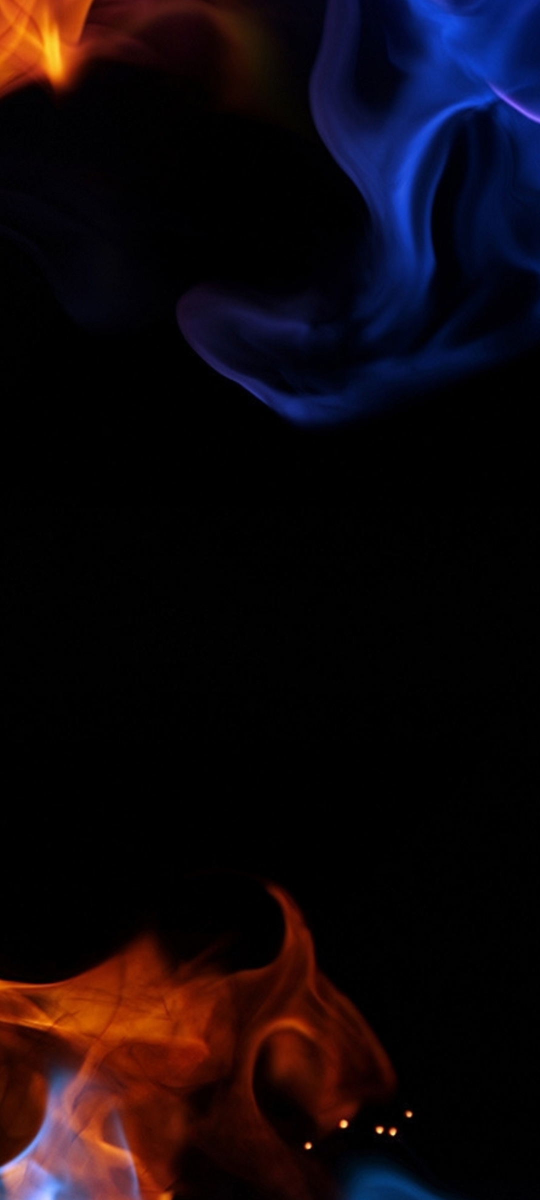 Fiamme blu e arancioni, 1080x2400 Verticale, Telefono