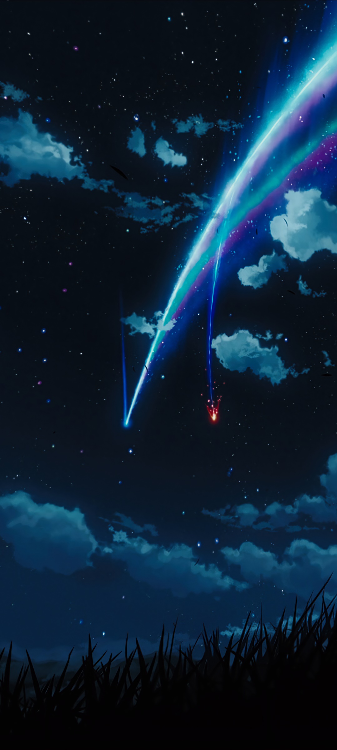 Cometa Your Name, cielo notturno, 1080x2400 Verticale, Mobile