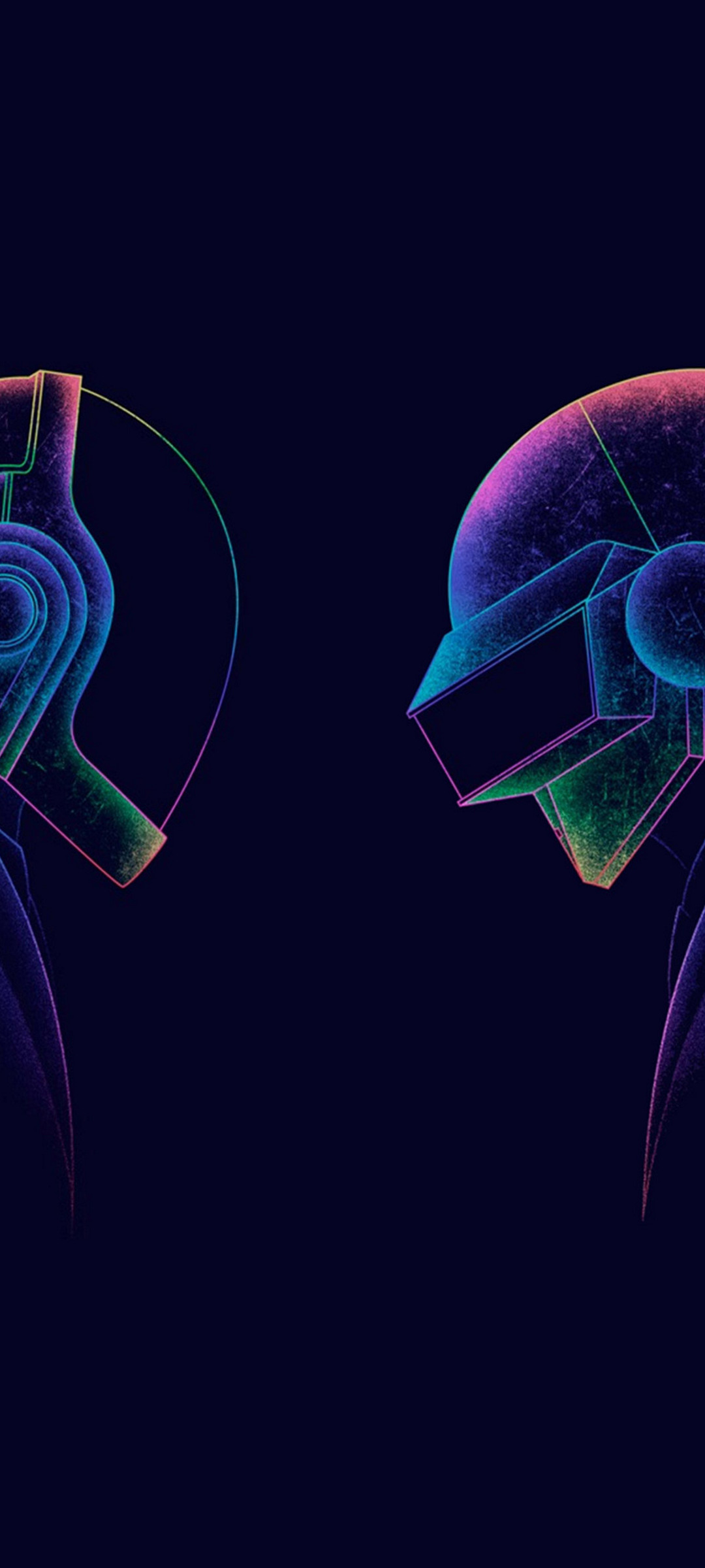 Caschi robotici Daft Punk stilizzati, 1080x2400 Full HD Verticale, iPhone