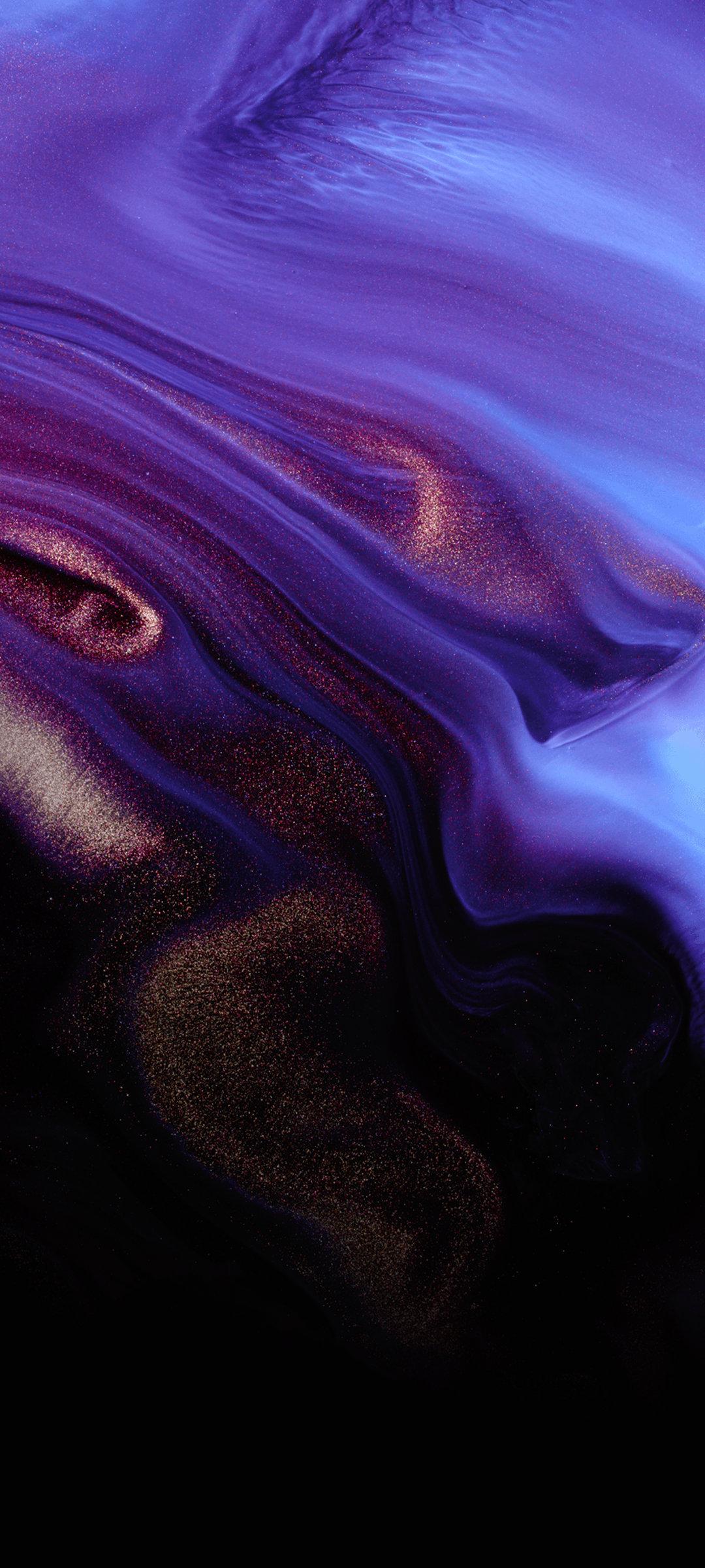 Astratto liquido viola nero, 1080x2400 Full HD Verticale, Smartphone