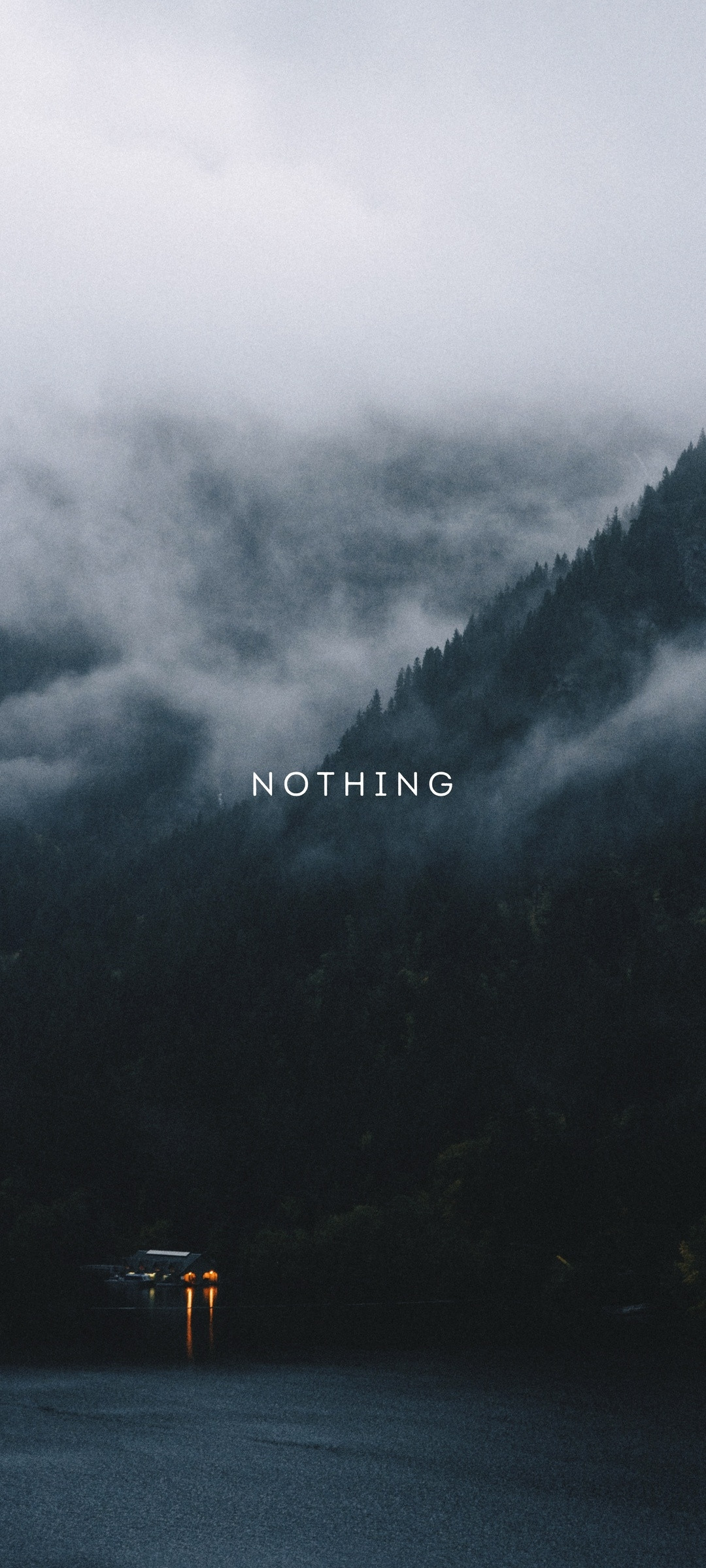 Foresta nebbiosa con scritta Nothing, 1080x2400 Full HD Verticale, Xiaomi