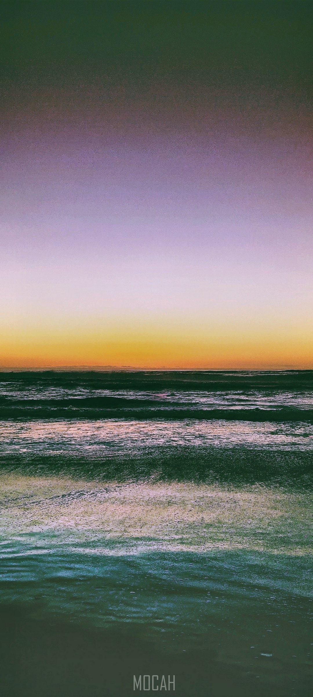 tramonto sul mare, onde, 1080x2400 Verticale, Telefono