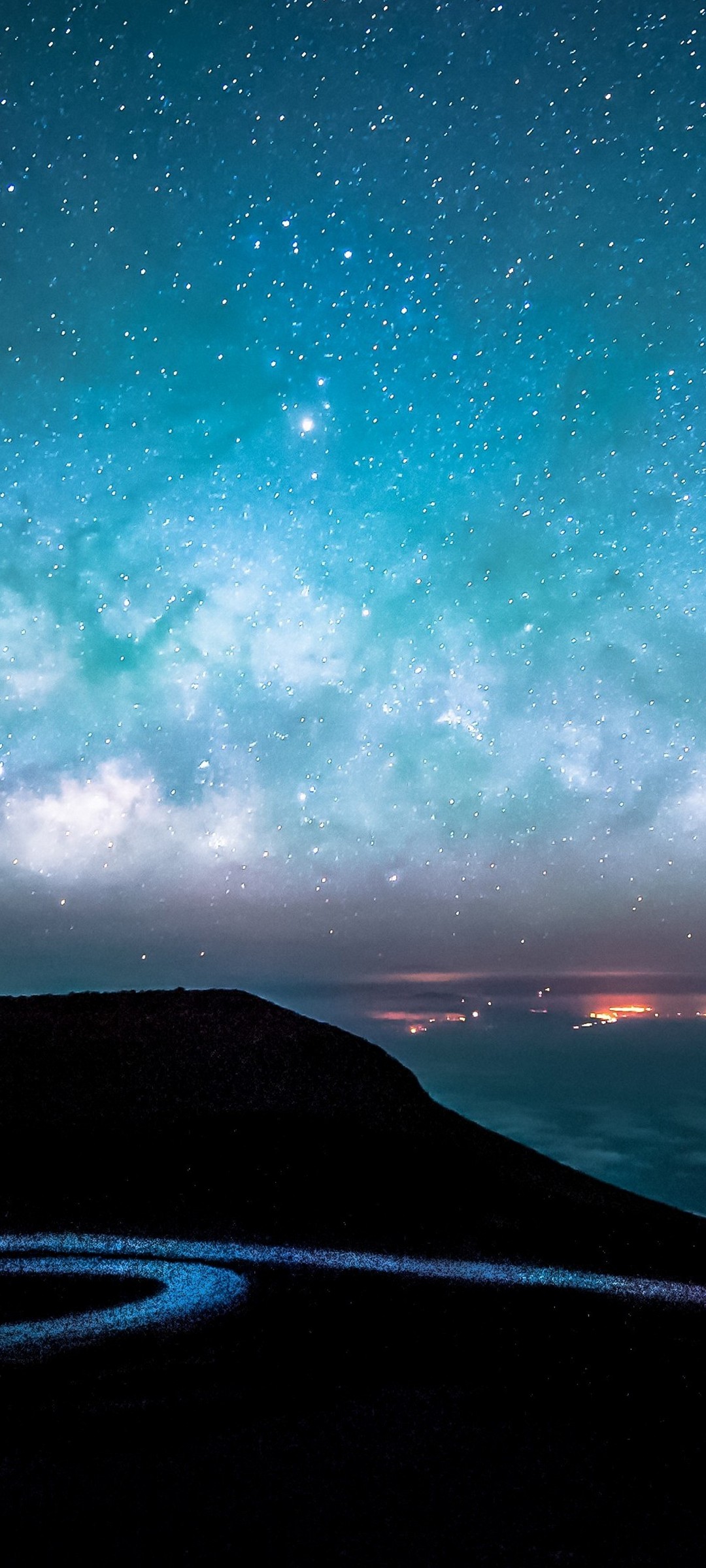 Cielo stellato montagna notturna, 1080x2400 Full HD Verticale, iPhone