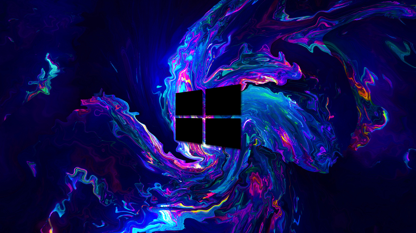 Logo Windows su vortice colorato, 1366x768 HD, PC Desktop