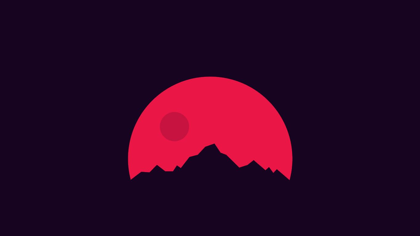 Tramonto minimalista montagne rosse, 1366x768 HD, PC Desktop