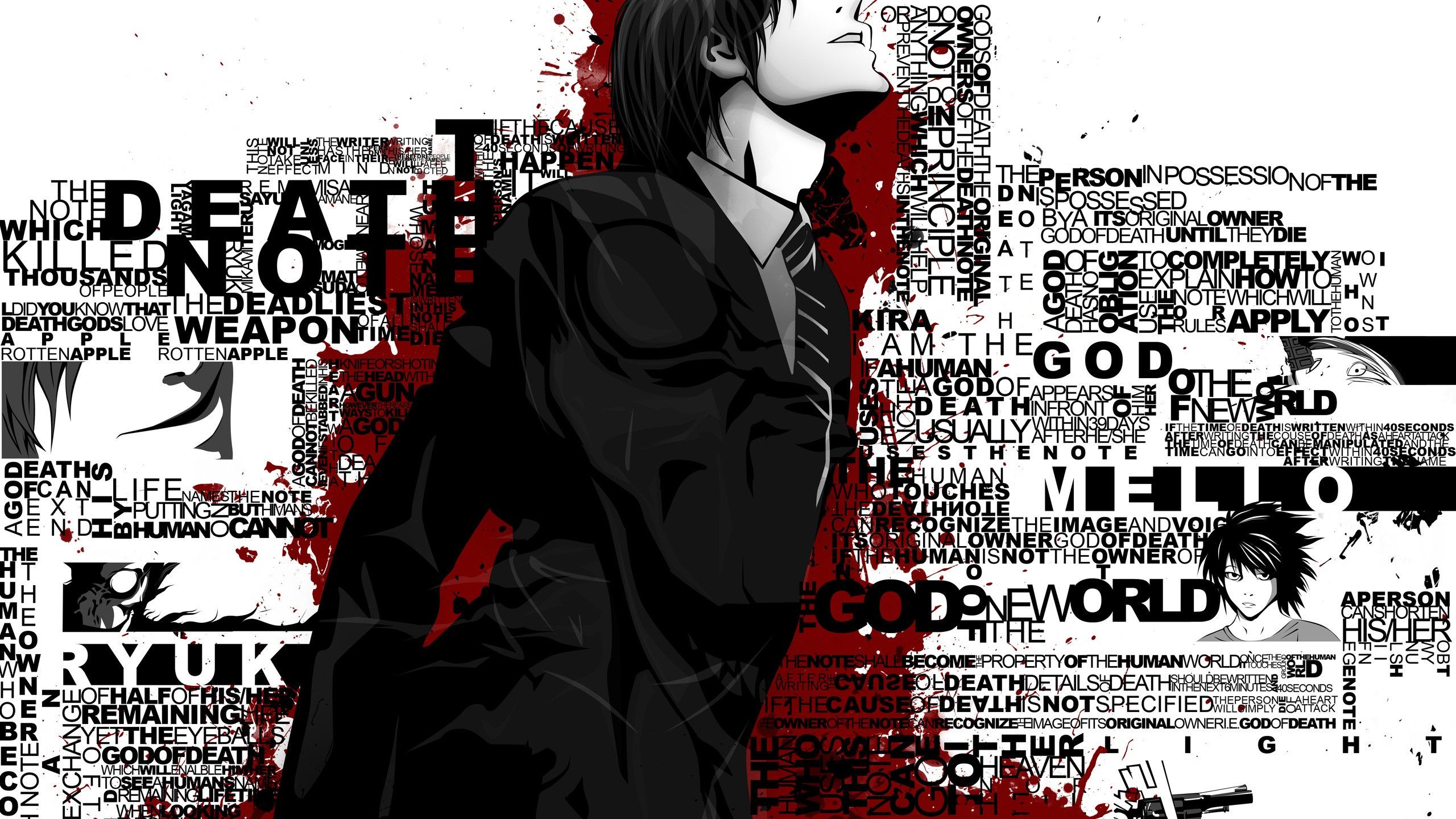 Death Note personaggio testo, quaderno della morte, 2560x1440 QHD, Laptop