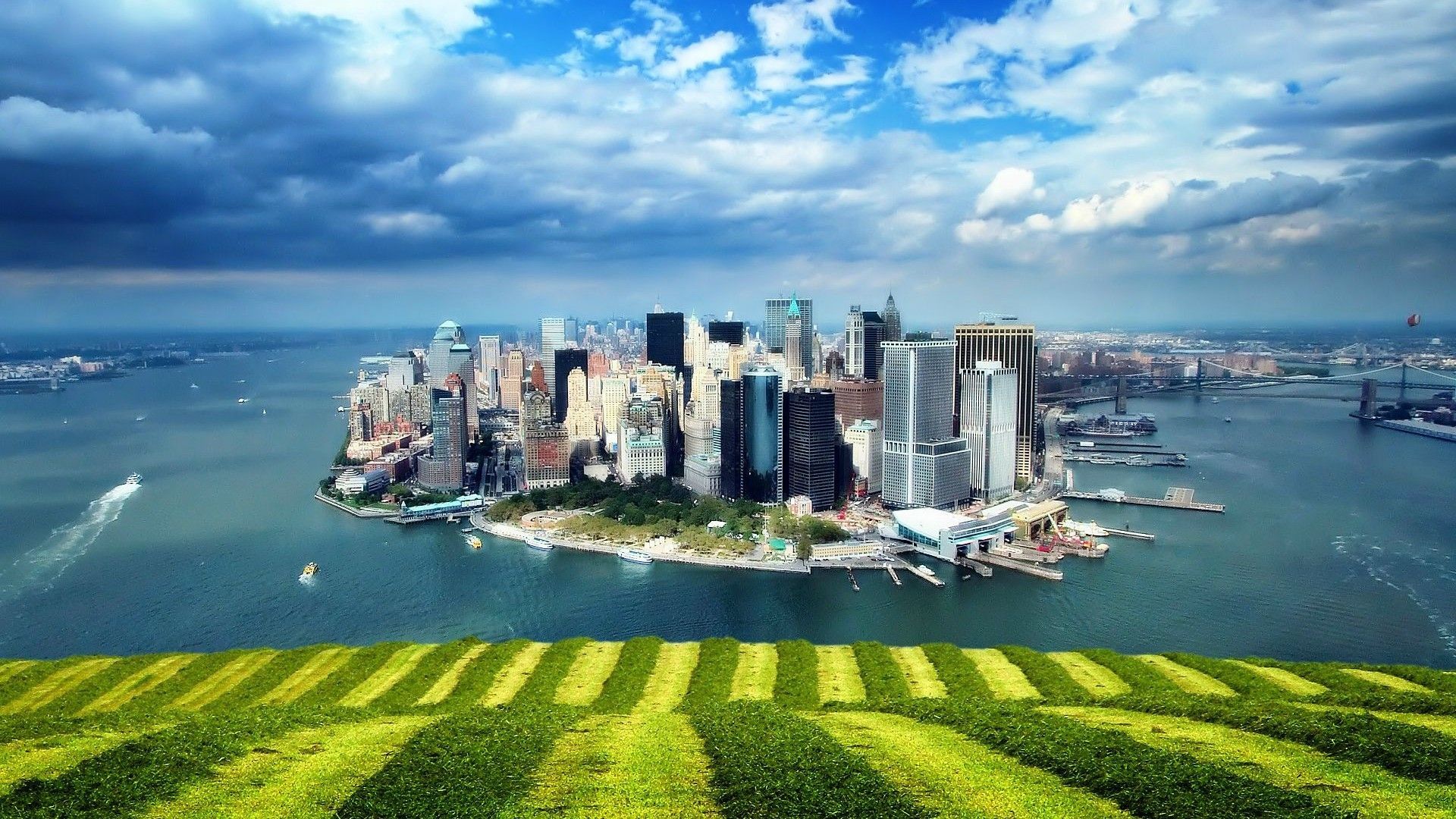 Manhattan vista aerea skyline, 1920x1080 1080p, Desktop