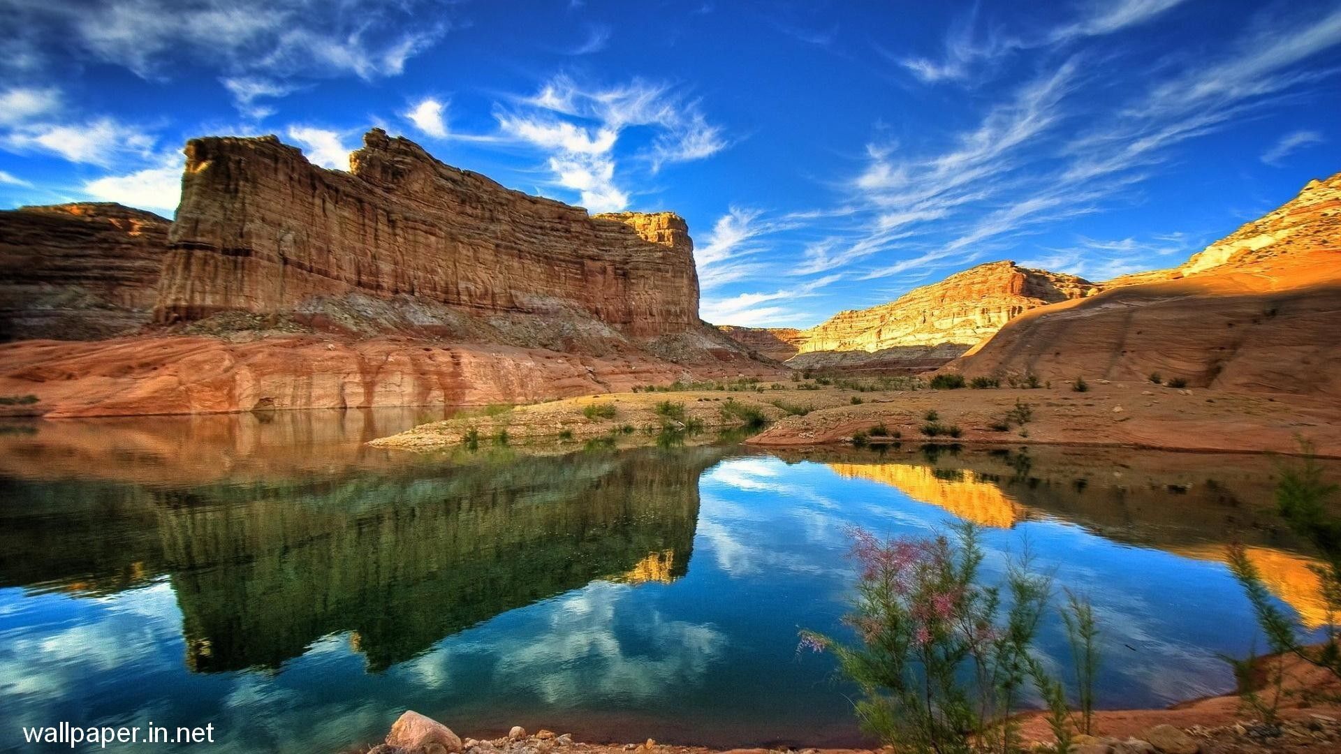 Canyon con lago riflesso, 1920x1080 Full HD 1080p, PC