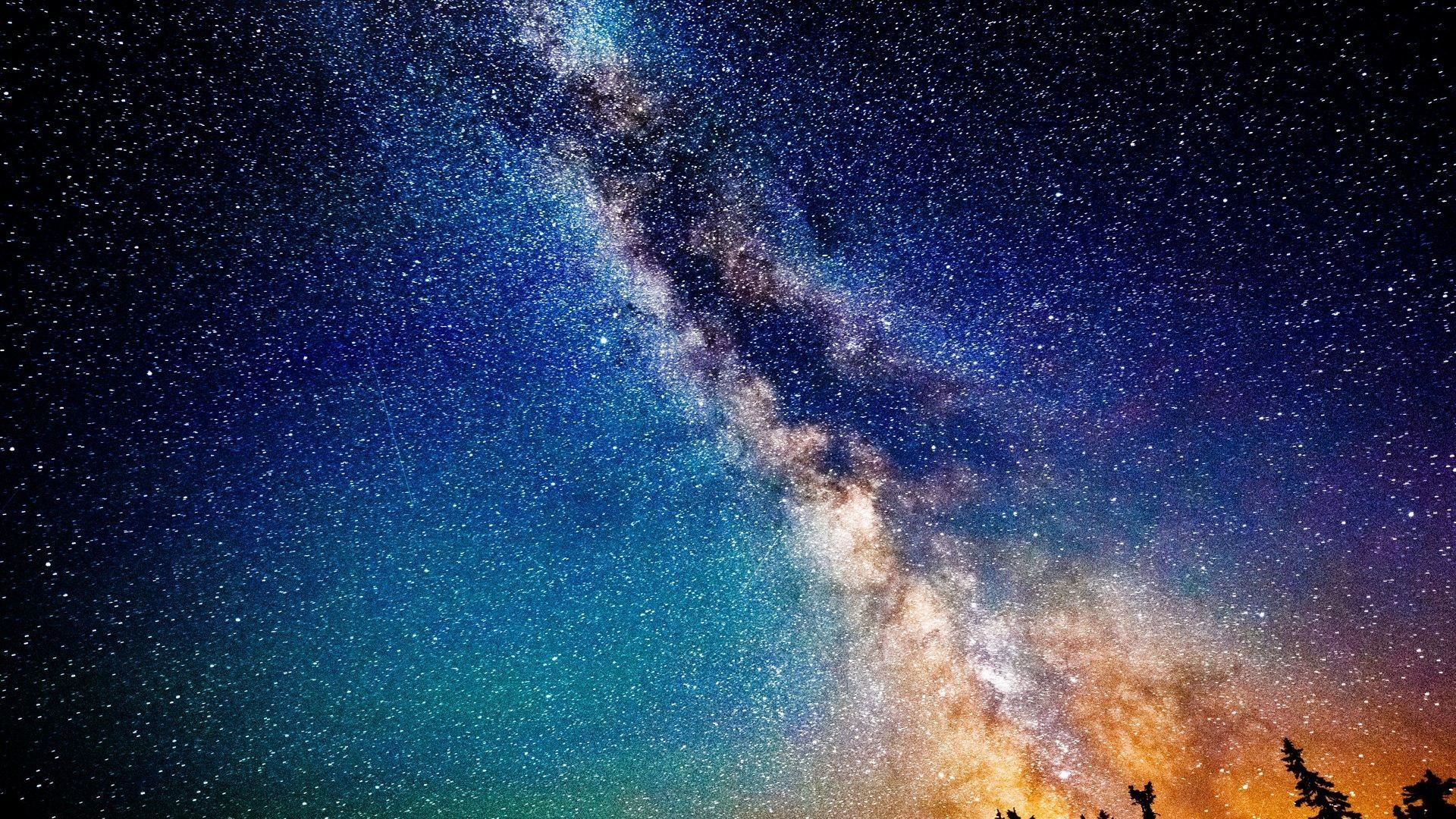 Via Lattea cielo stellato notturno, 1920x1080 Full HD 1080p, PC Desktop