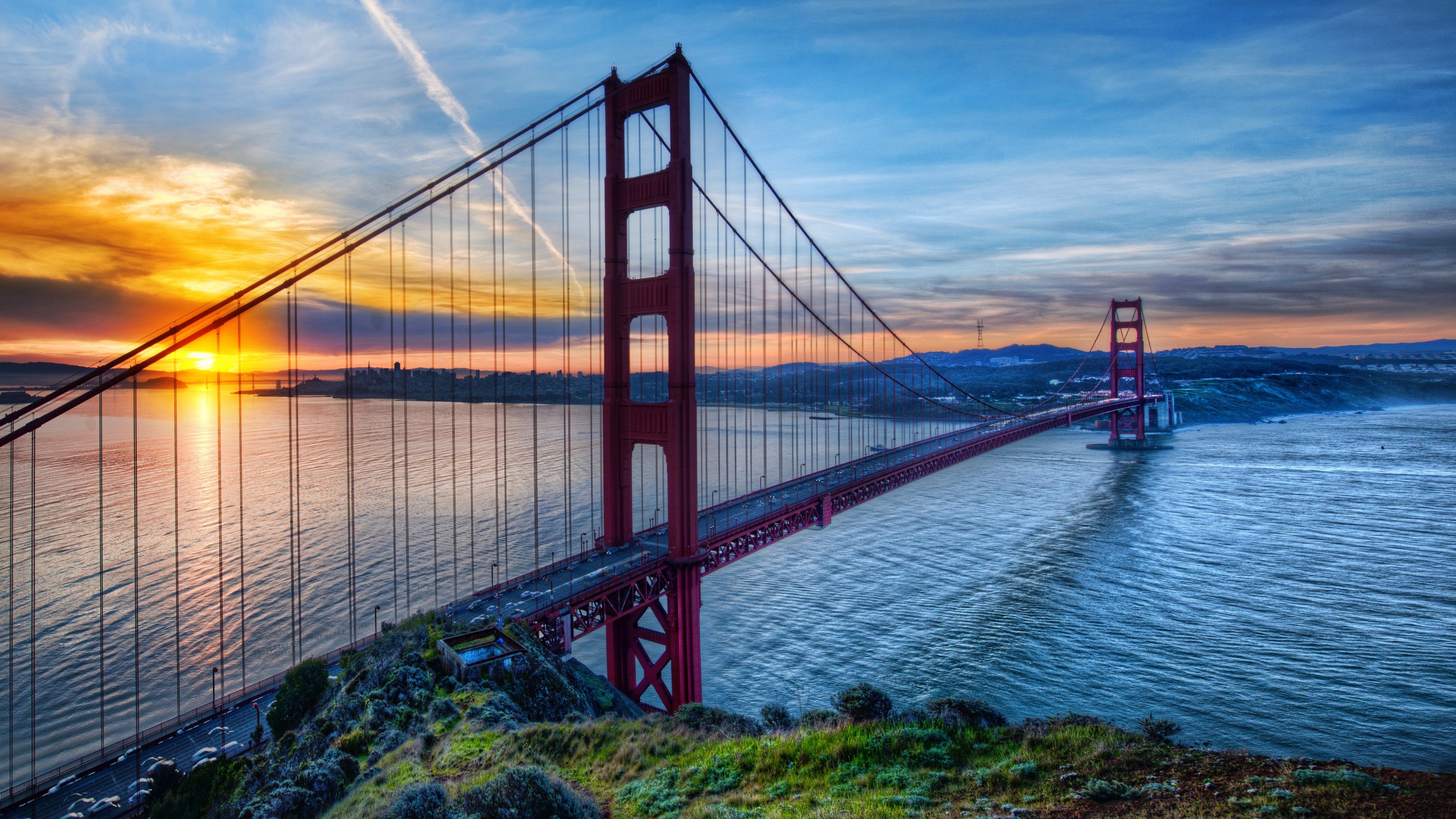 Golden Gate Bridge al tramonto, 3840x2160 UHD, PC 4K