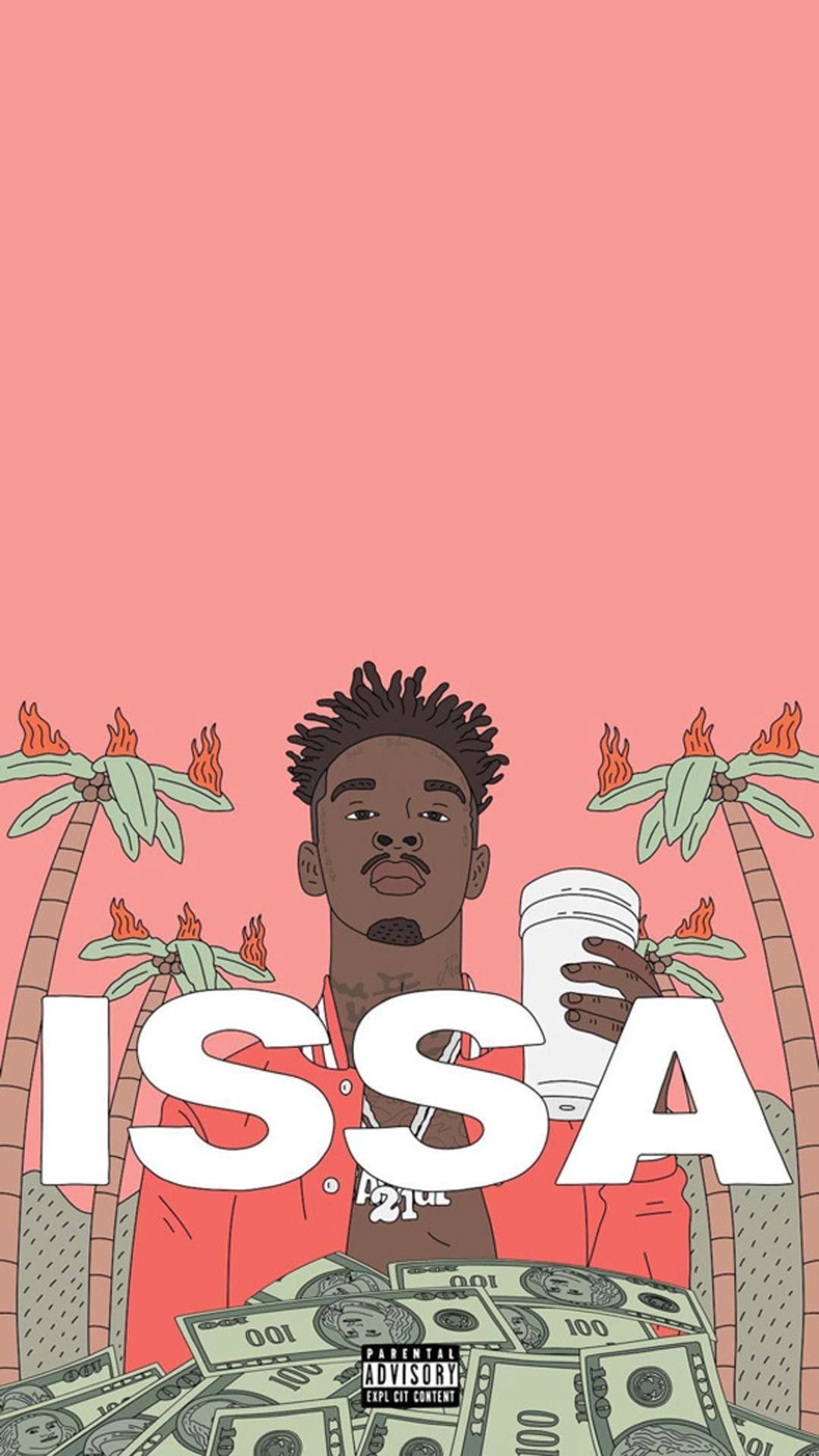 21 Savage illustrazione palme dollari, 1080x1920 Verticale, Samsung Galaxy