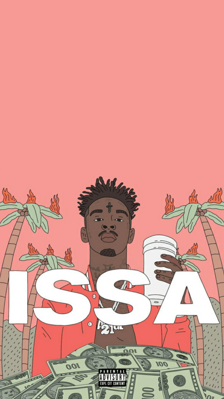21 Savage cartoon palme rosa, 720x1280 Full HD Verticale, iPhone