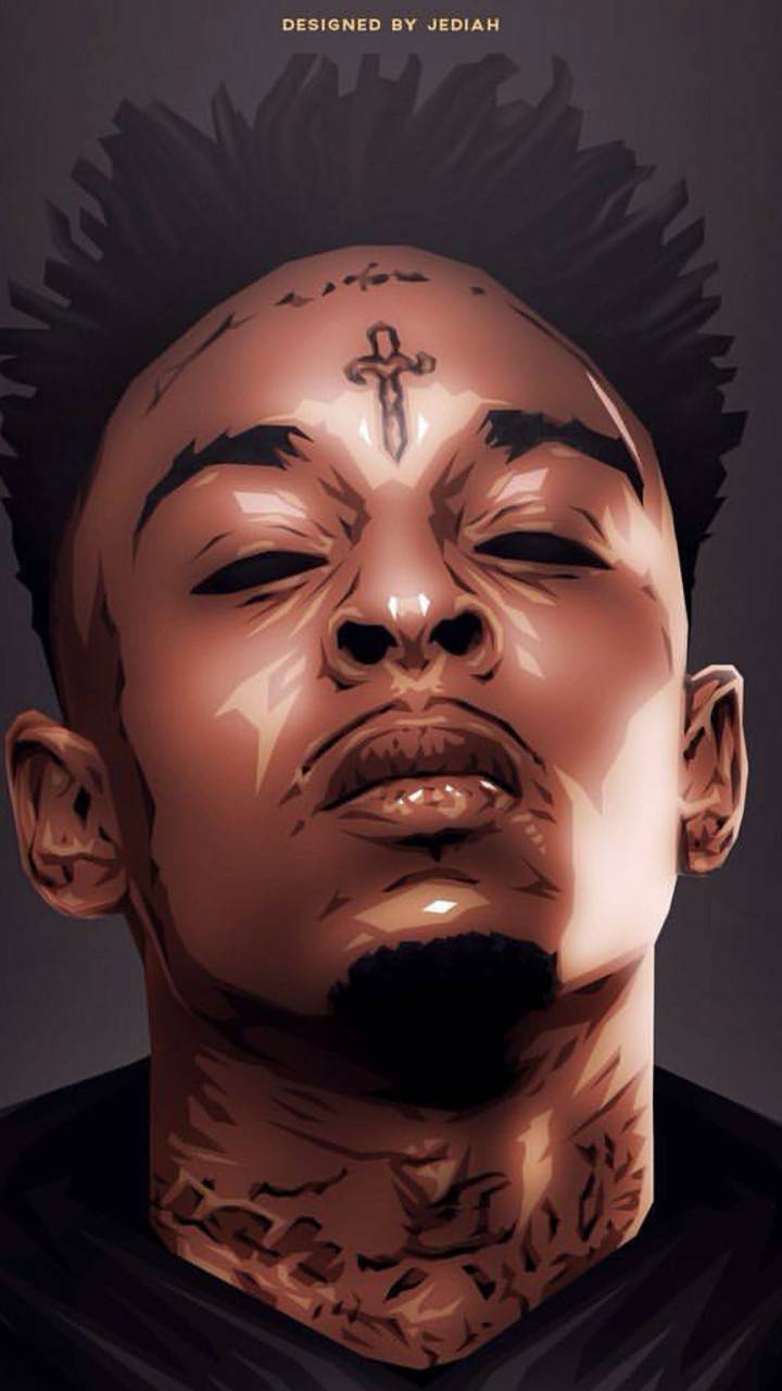 21 Savage con felpa stampata, 915x1335 Full HD Verticale, Samsung Galaxy