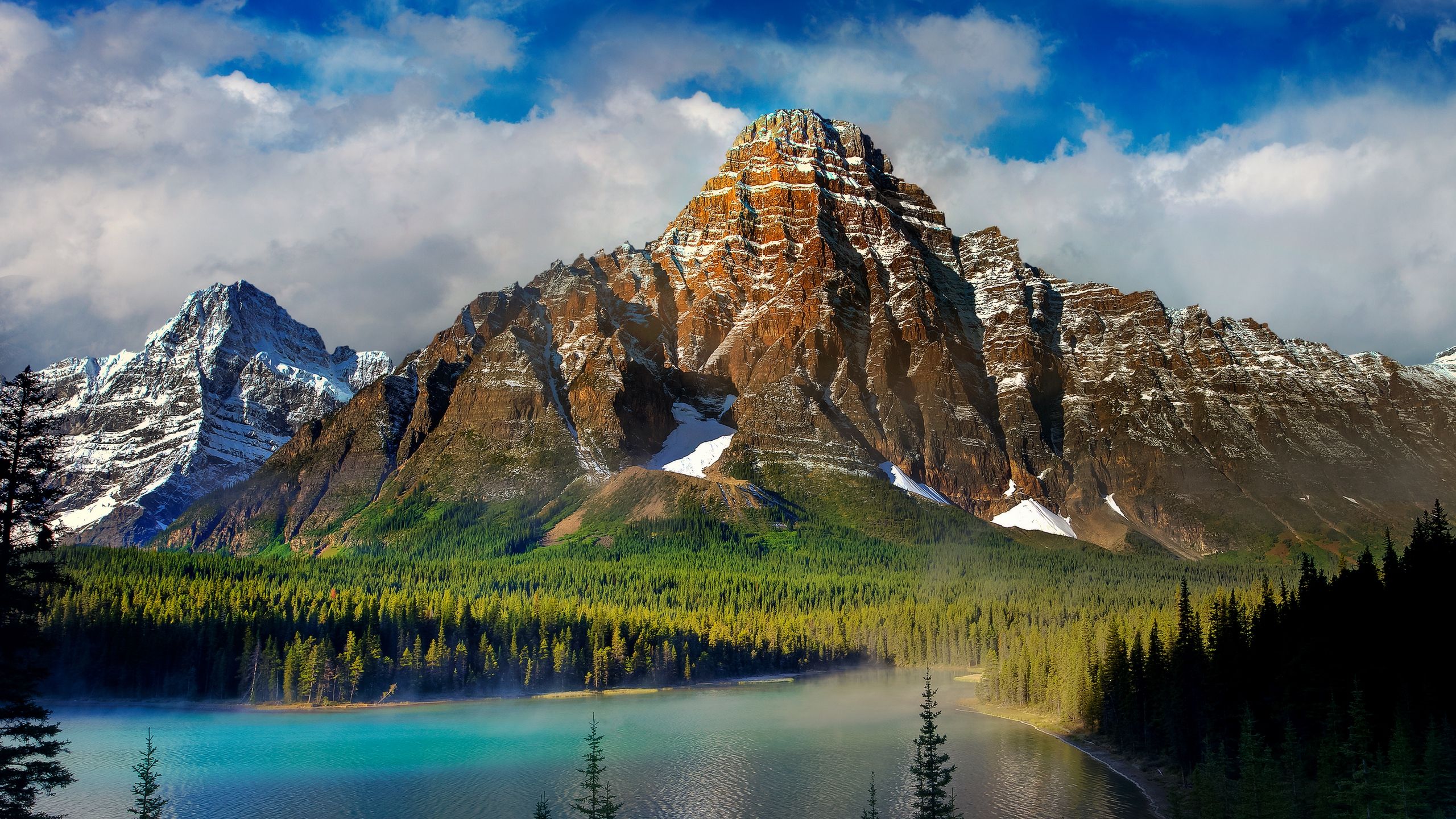 Montagne, lago turchese, foresta, 2560x1440 2K QHD, Monitor Gaming
