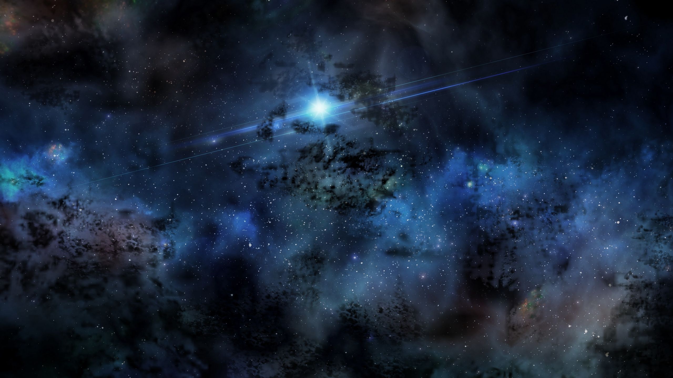Spazio blu stelle asteroide, 2560x1440 1440p, Desktop