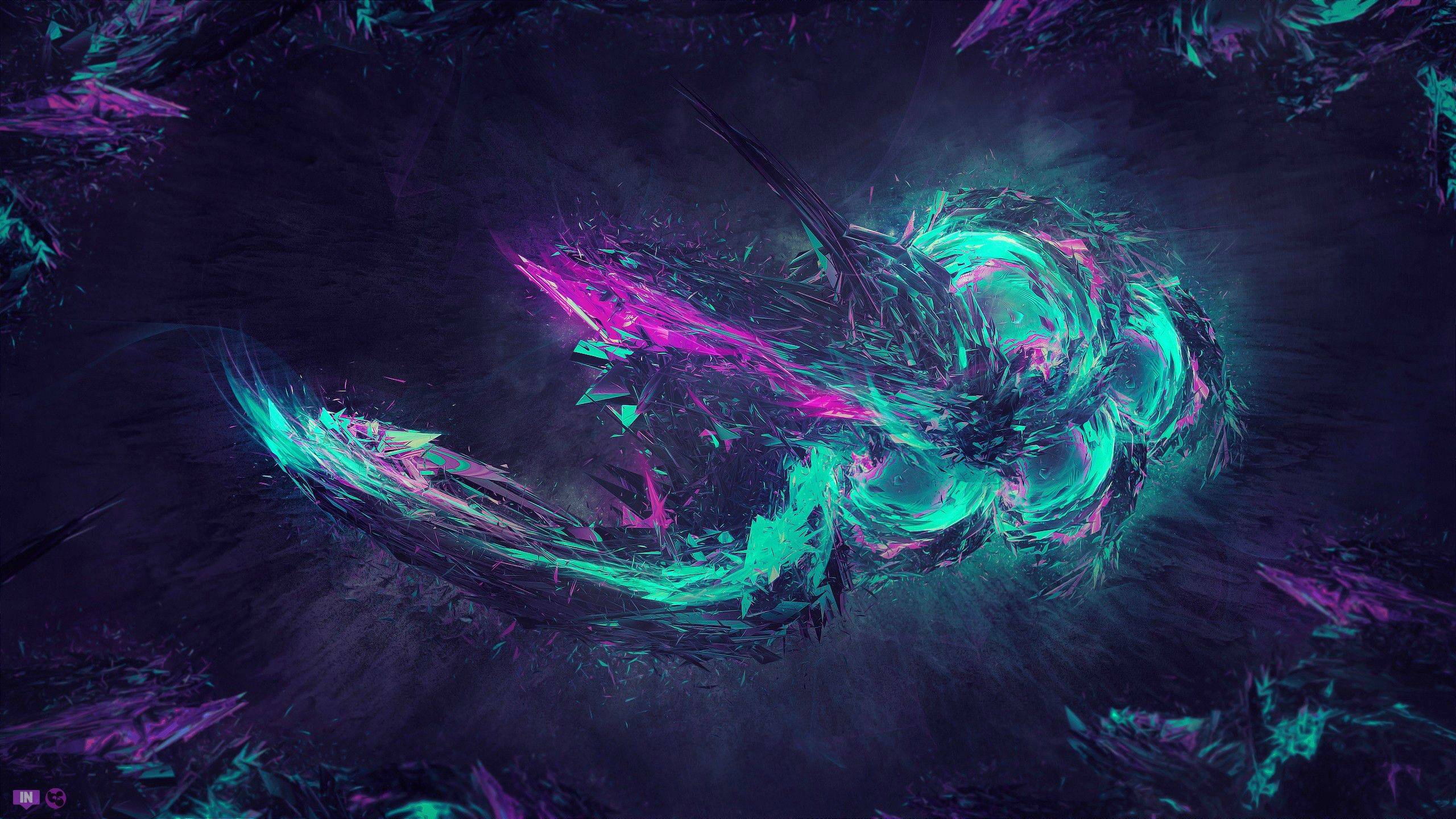 Astratto turchese magenta scuro, 2560x1440 2K, Desktop