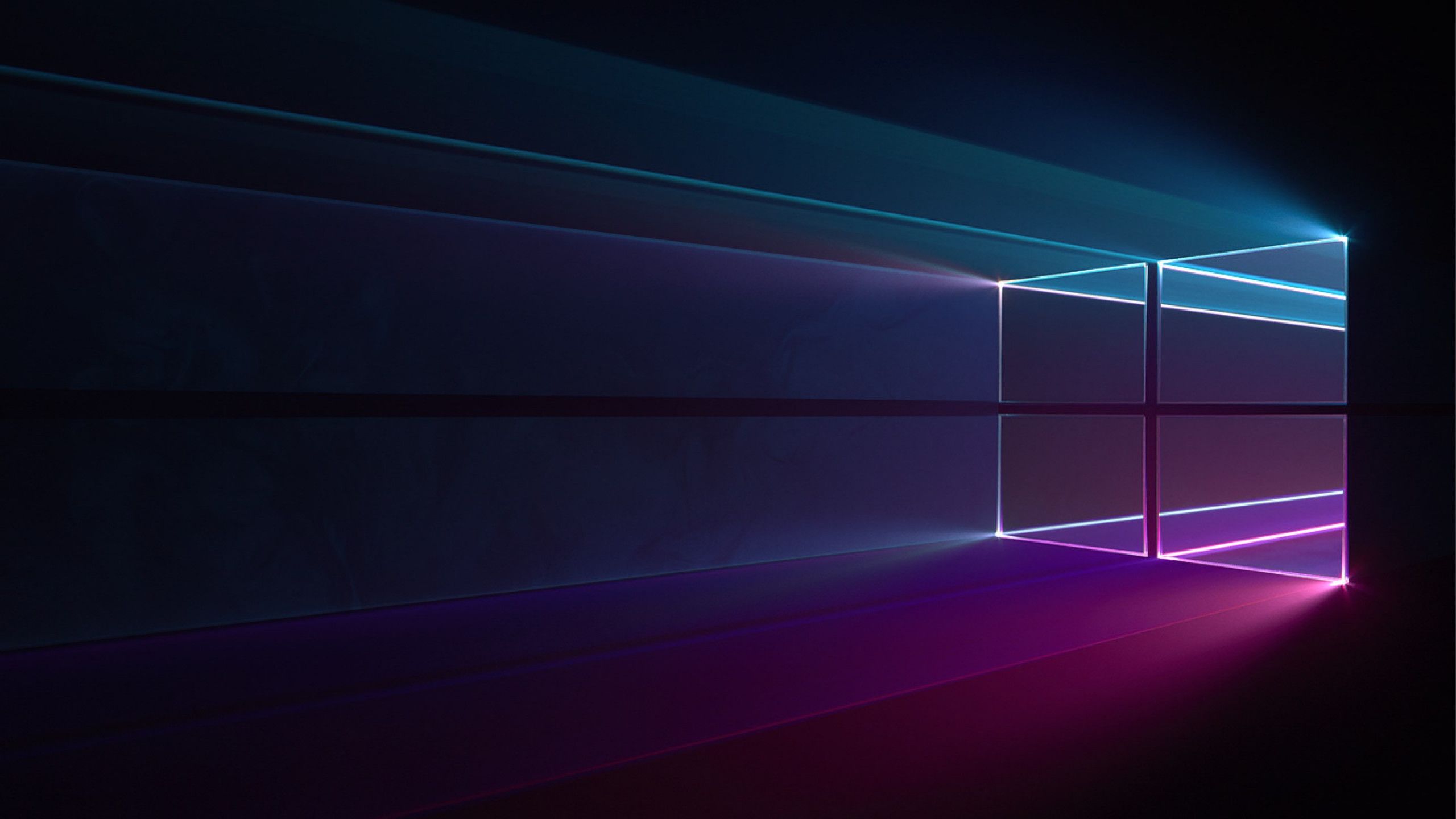 Logo Windows neon luminoso, 2560x1440 1440p, Monitor Gaming