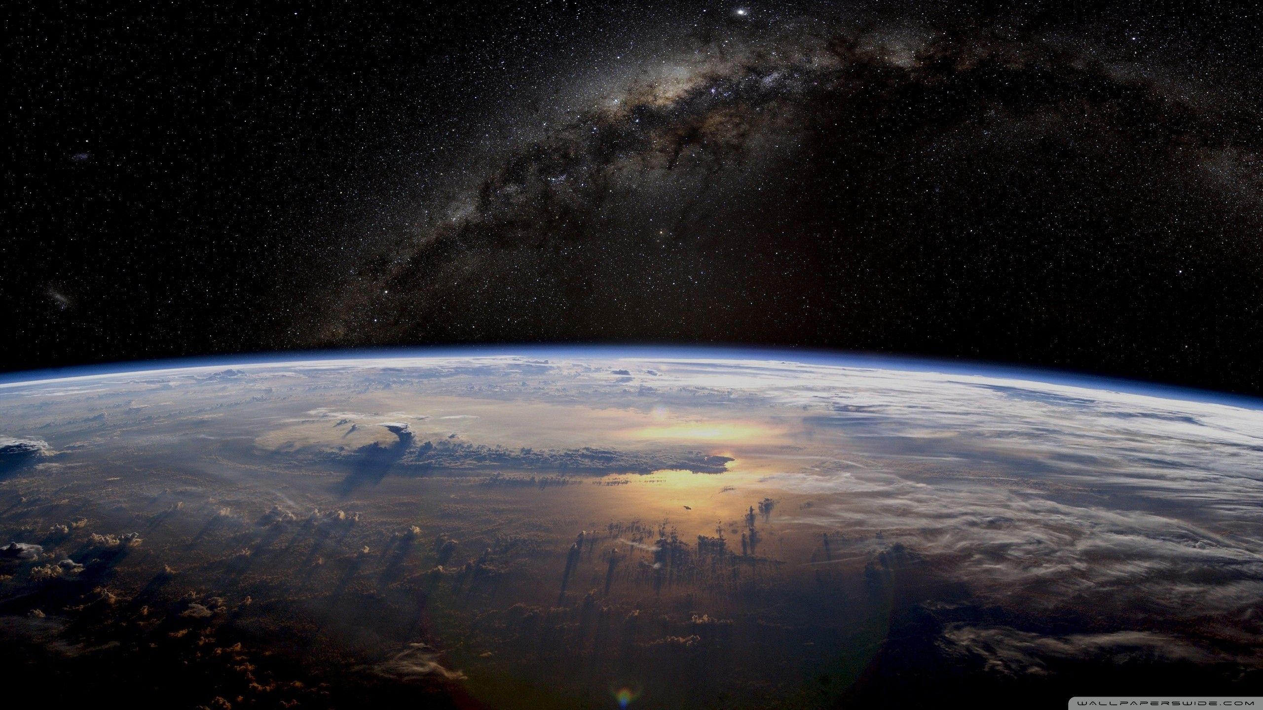 Terra vista spazio Via Lattea, 2560x1440 1440p, Desktop