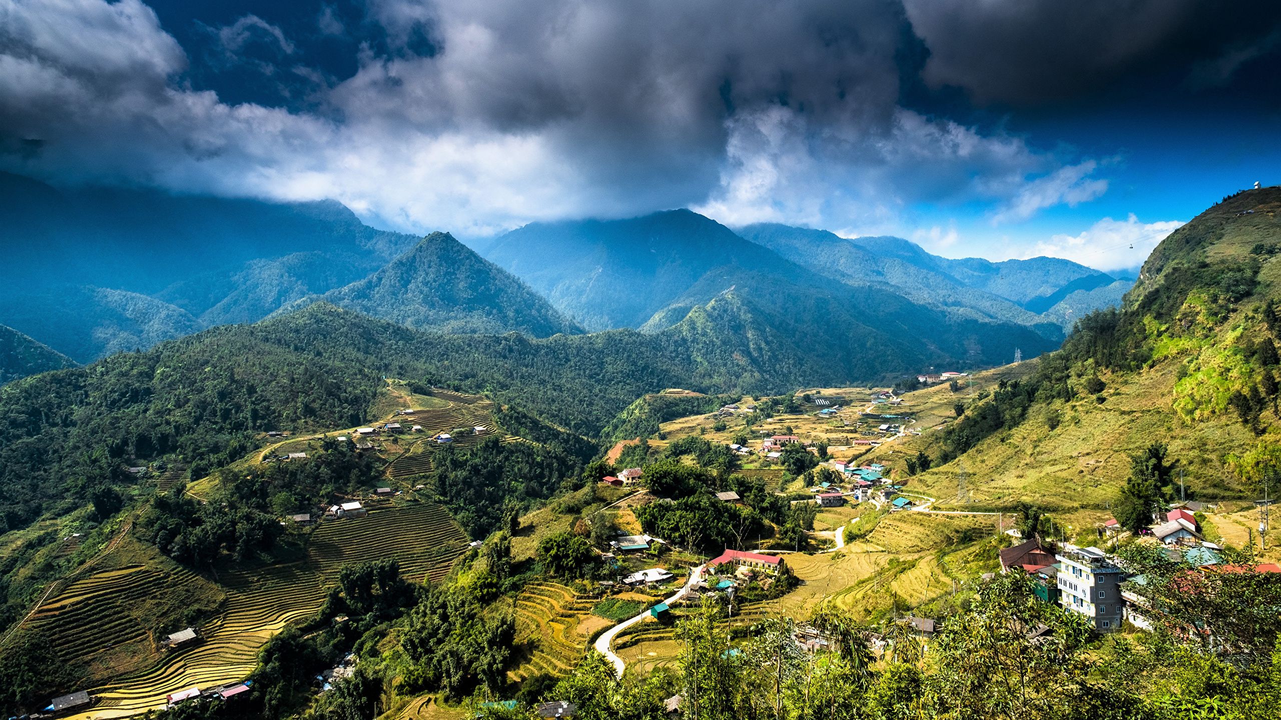 Valle Vietnam montagne verdi, 2560x1440 2K QHD, PC