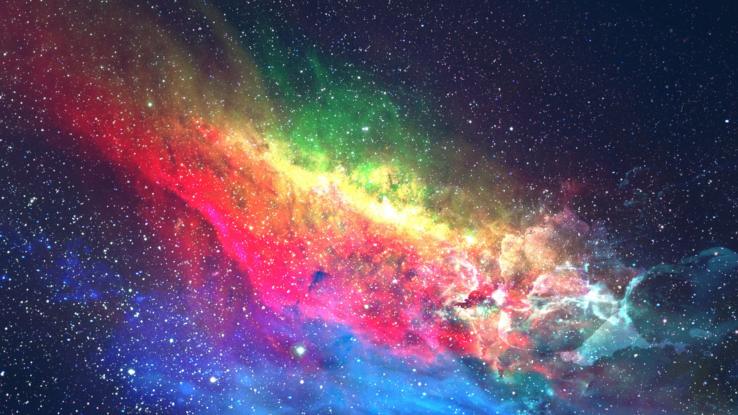 Galassia colorata stelle, 2560x1440 2K, Desktop