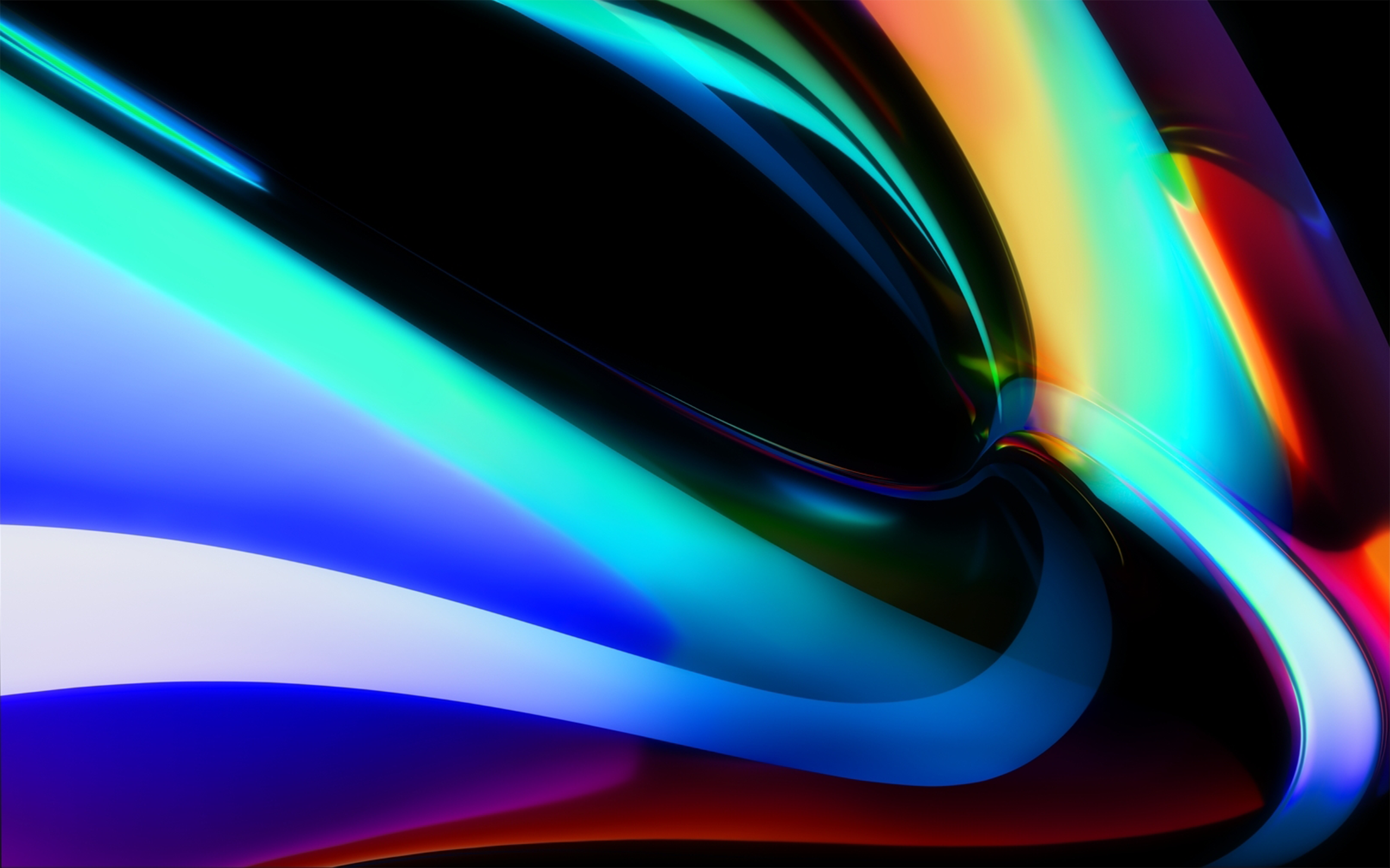 Onde astratte iridescenti colorate, 2560x1600 2K+, iMac