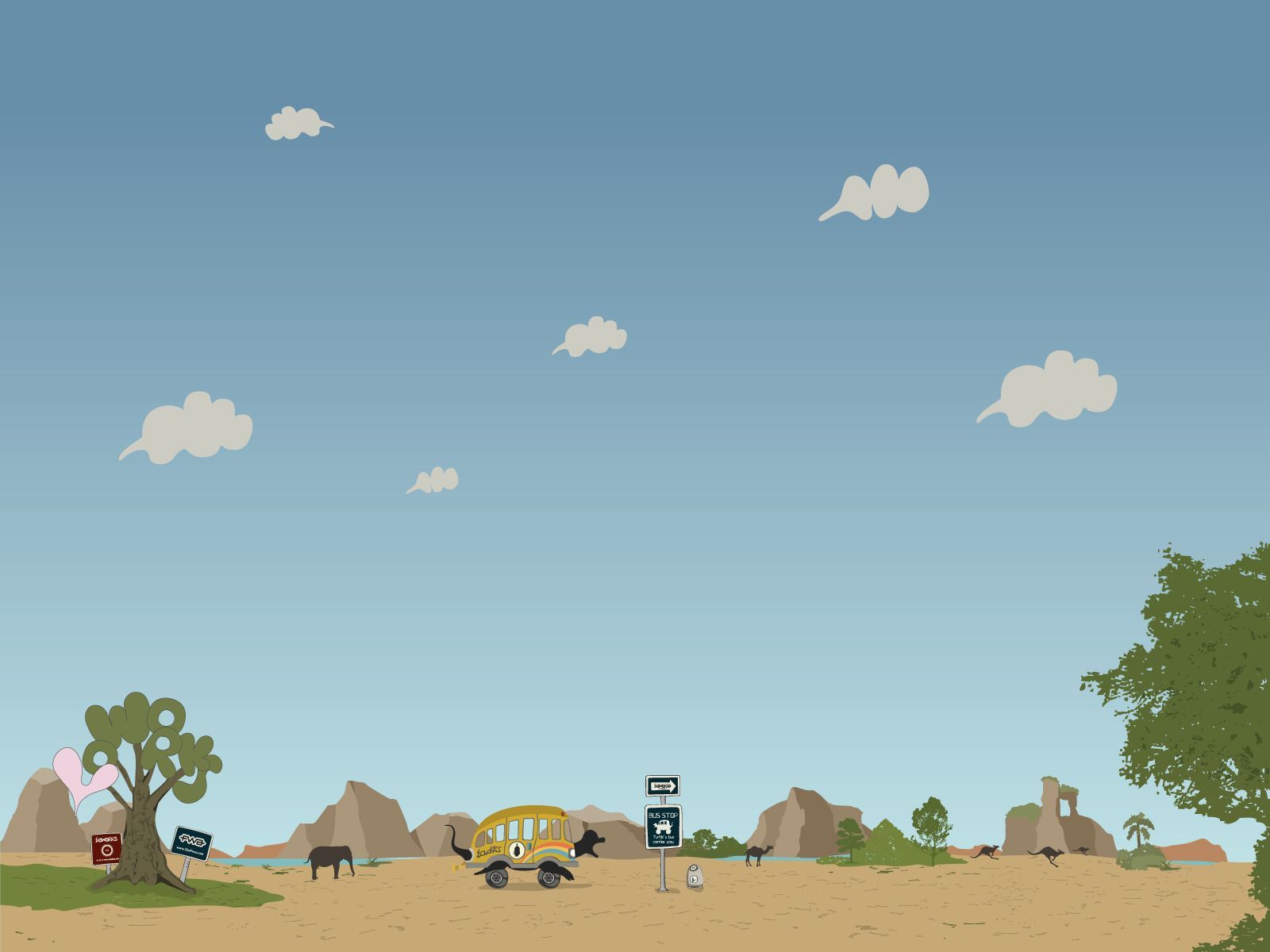 Scena stile South Park deserto, 1600x1200 HD, Desktop