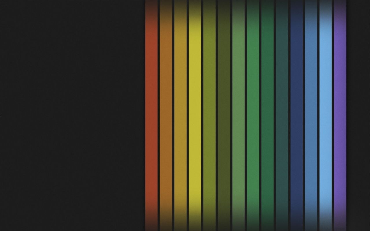 Strisce verticali arcobaleno su nero, 1280x800 HD, Notebook Gaming
