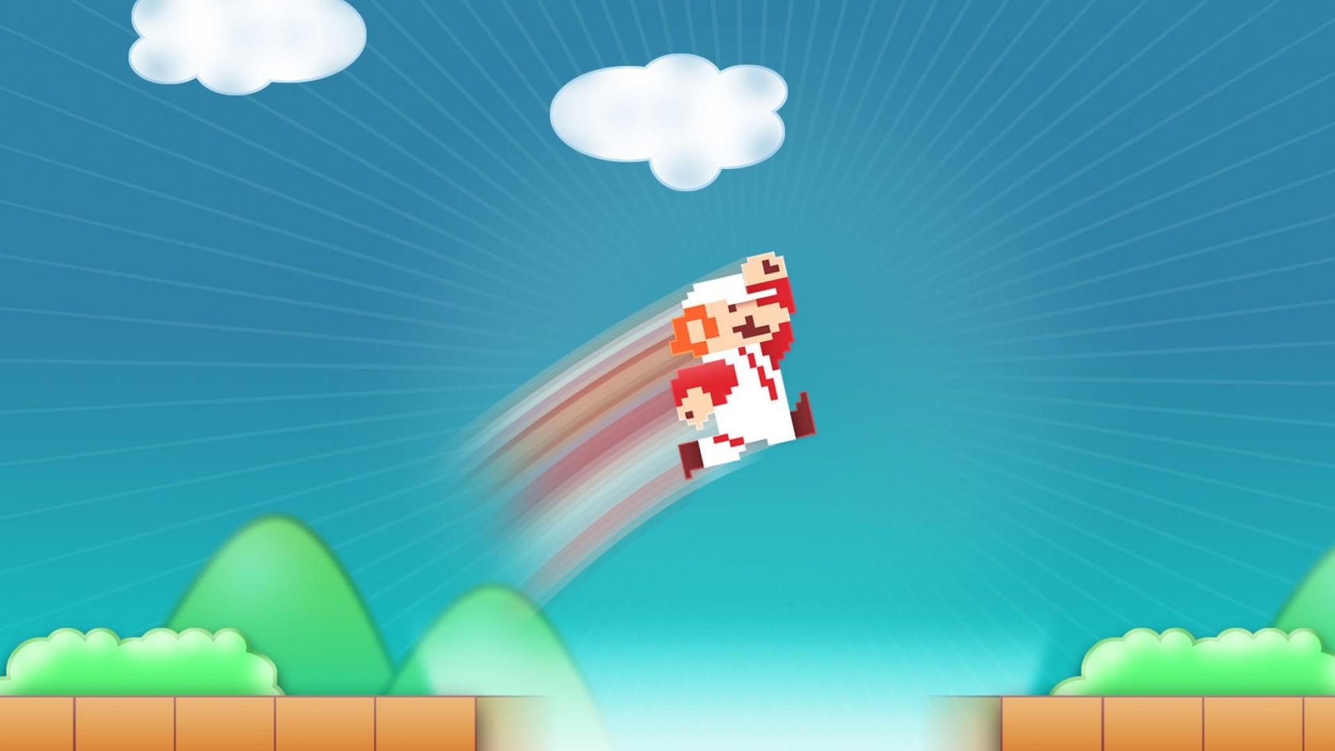 Mario in salto stile 2D, idraulico, 1920x1080 Full HD 1080p, Laptop
