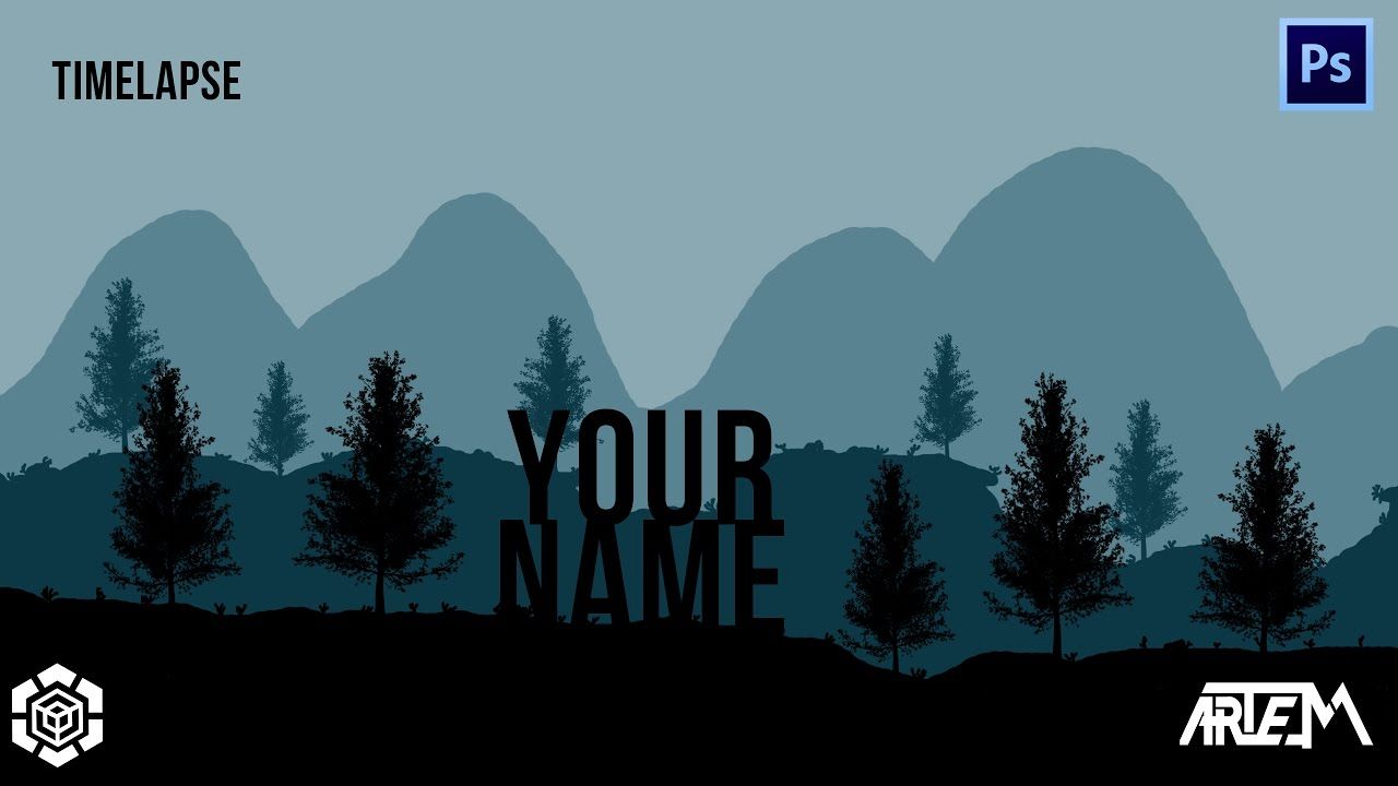 Silhouette foresta e montagne 2D, 1280x720 720p, iMac
