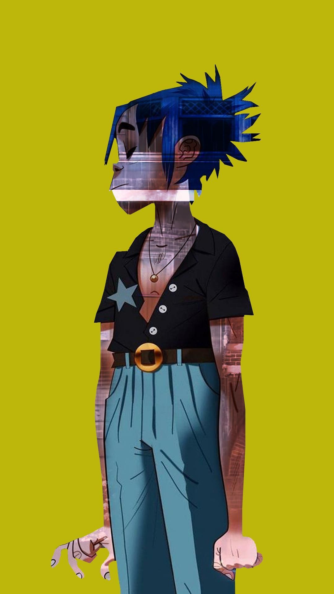 Personaggio Gorillaz stile 2D, 1080x1920 Verticale, Telefono