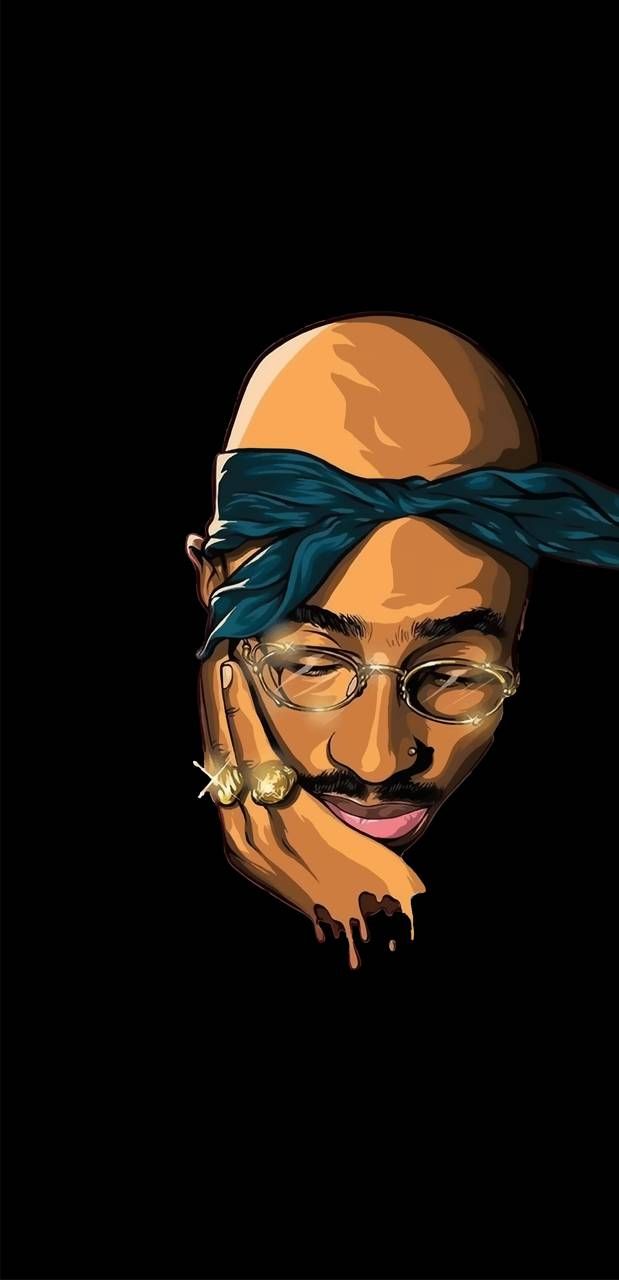 Tupac cartoon bandana verde, 2Pac, 619x1280 Full HD Verticale, iPhone