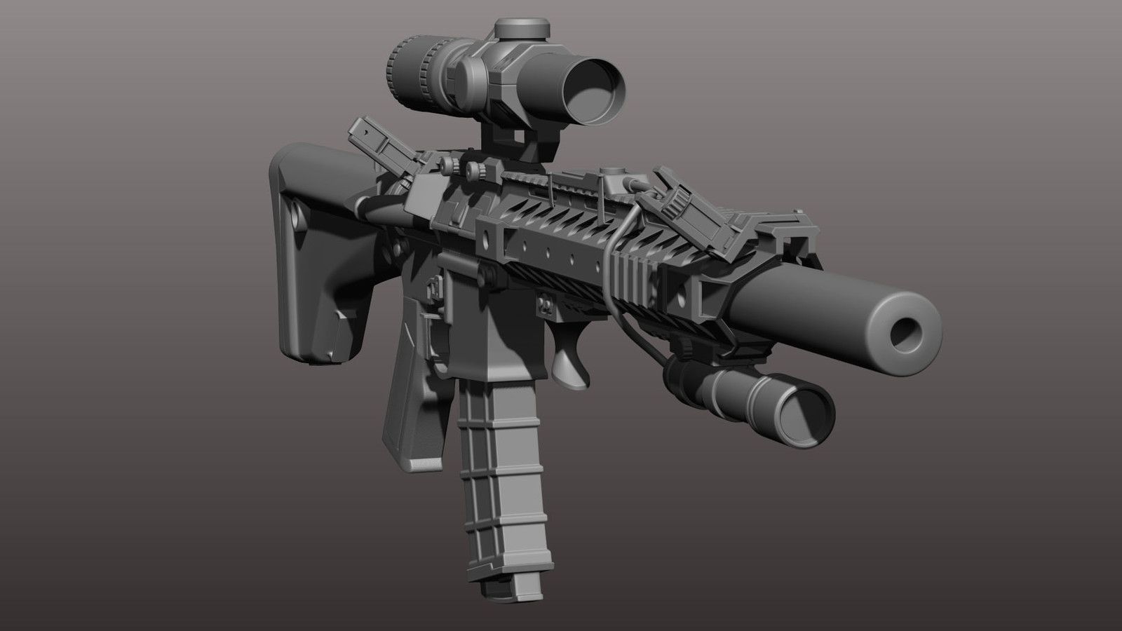 Fucile 300 Blackout render 3D, 1600x900 HD Ready, Desktop