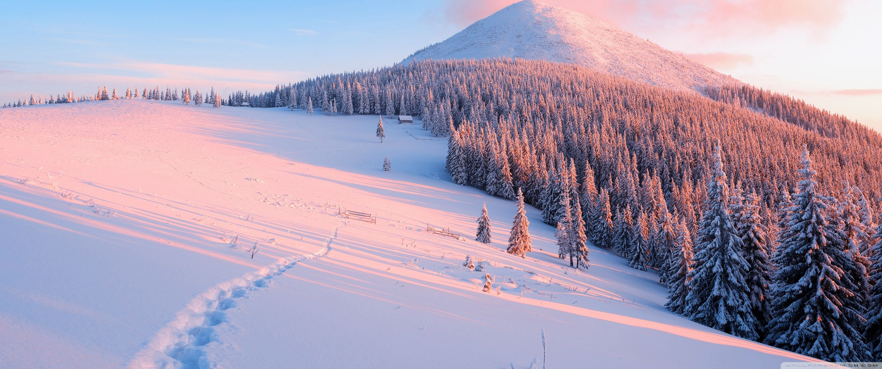 Paesaggio invernale montano innevato, 3440x1440 21:9, Monitor Gaming