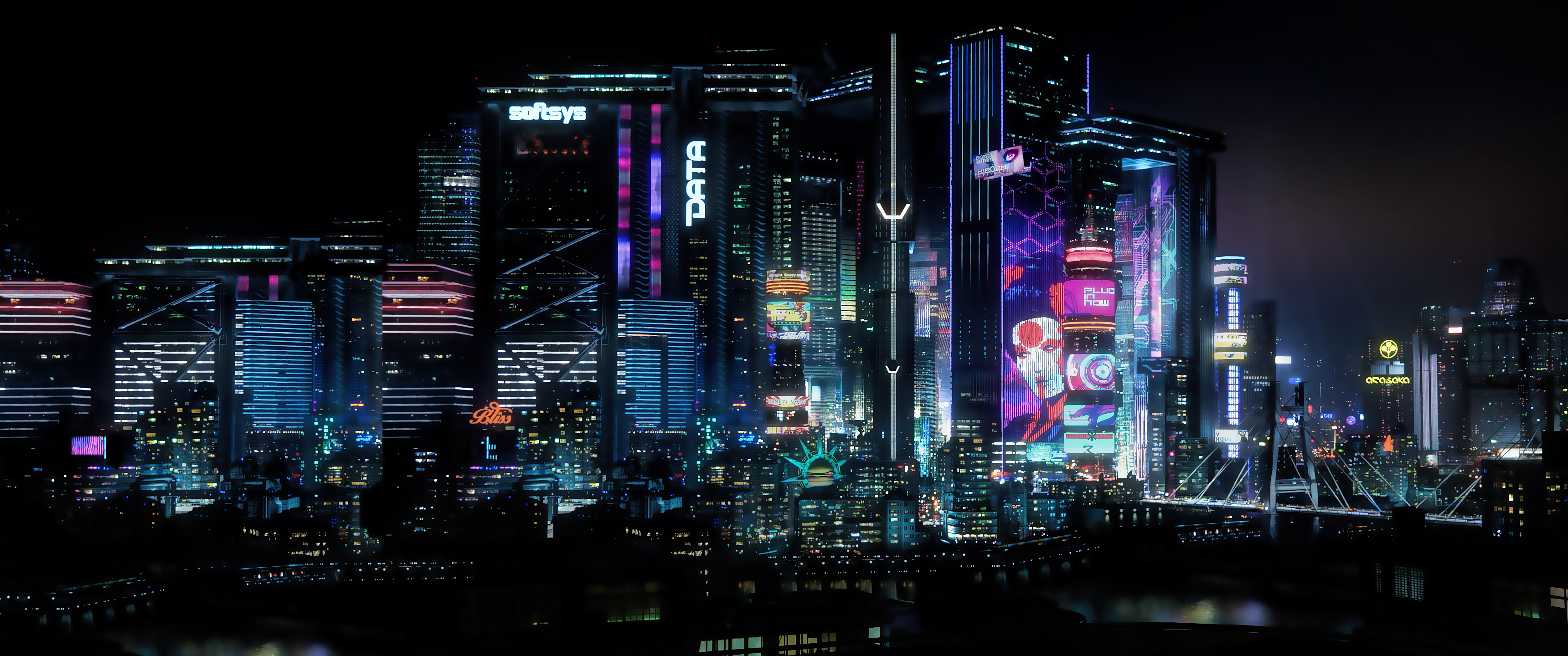 Cyberpunk 2077 Night City, RPG open world, 3440x1440 Panoramico, Dual Screen