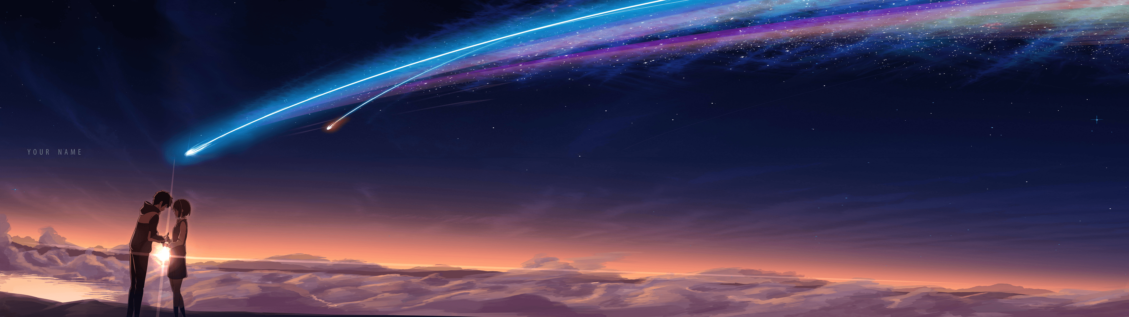 Your Name cometa notturna, 3840x1080 Panoramico, Dual Screen