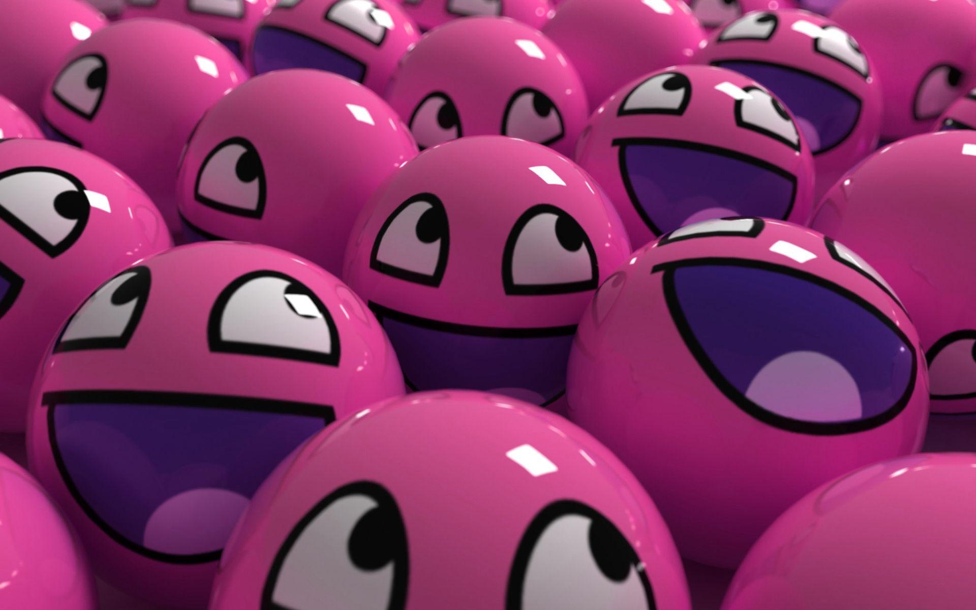 Palline rosa 3D sorridenti, 1920x1200 Full HD+ WUXGA, Desktop